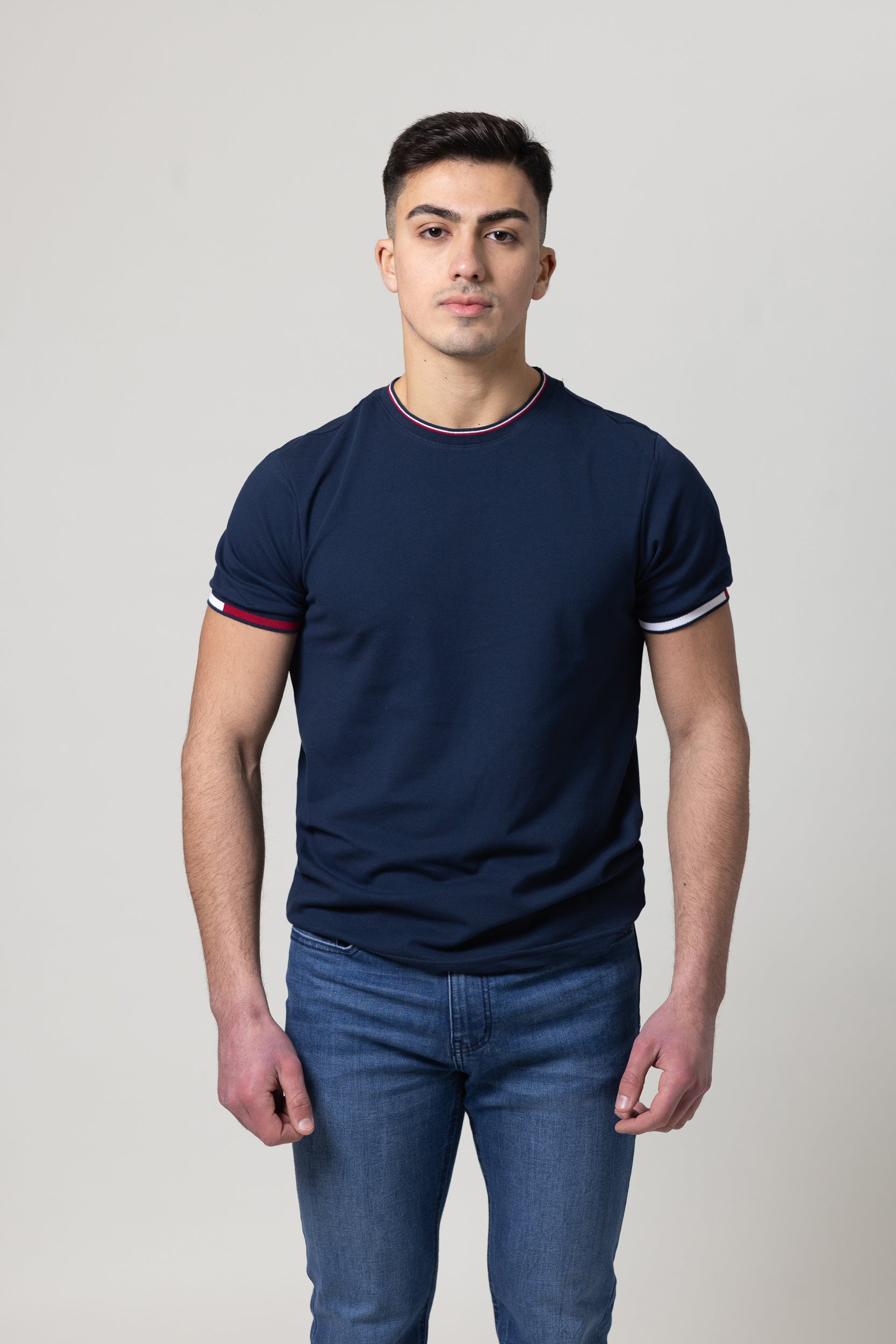 Pique Round Neck - Navy