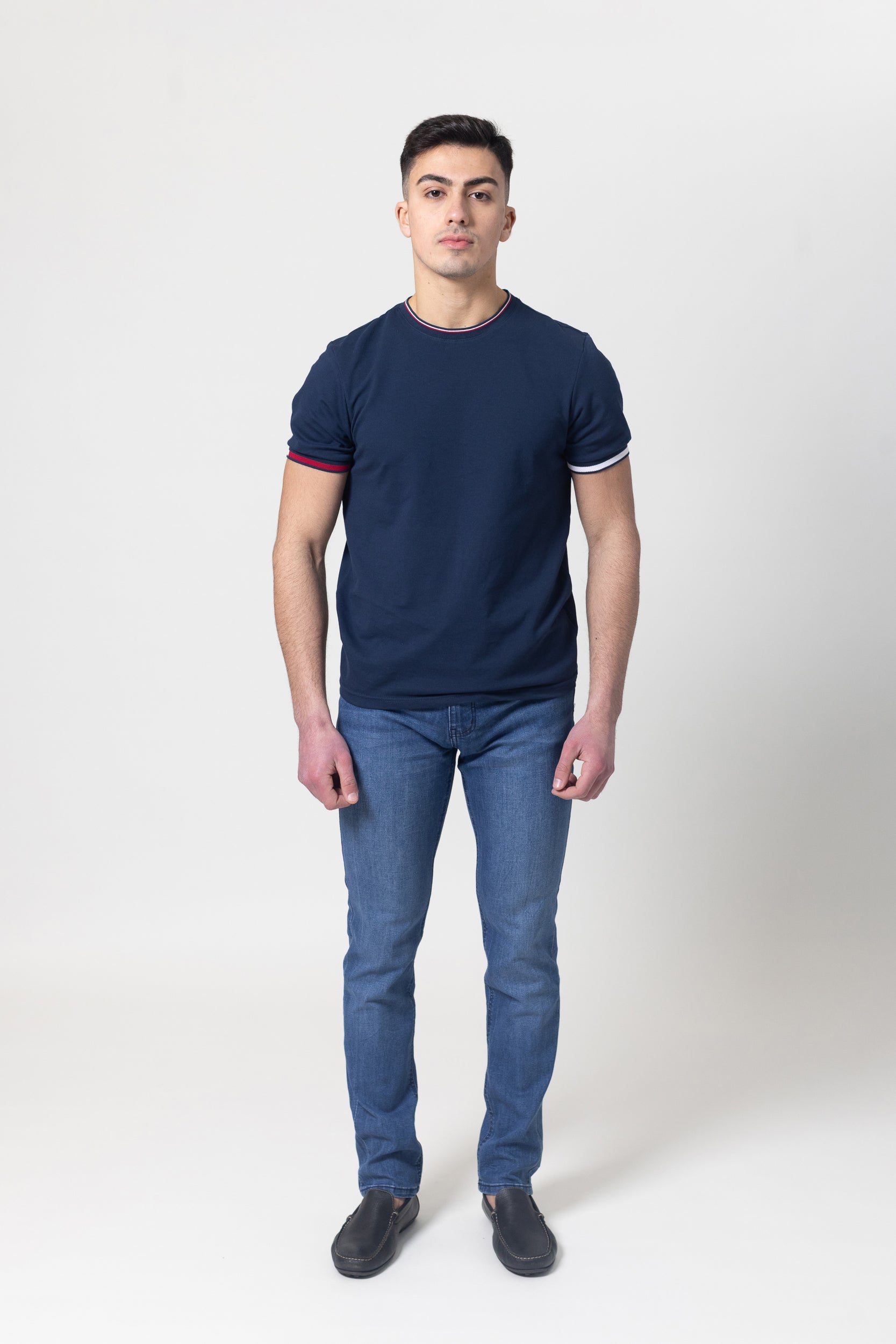 Pique Round Neck - Navy