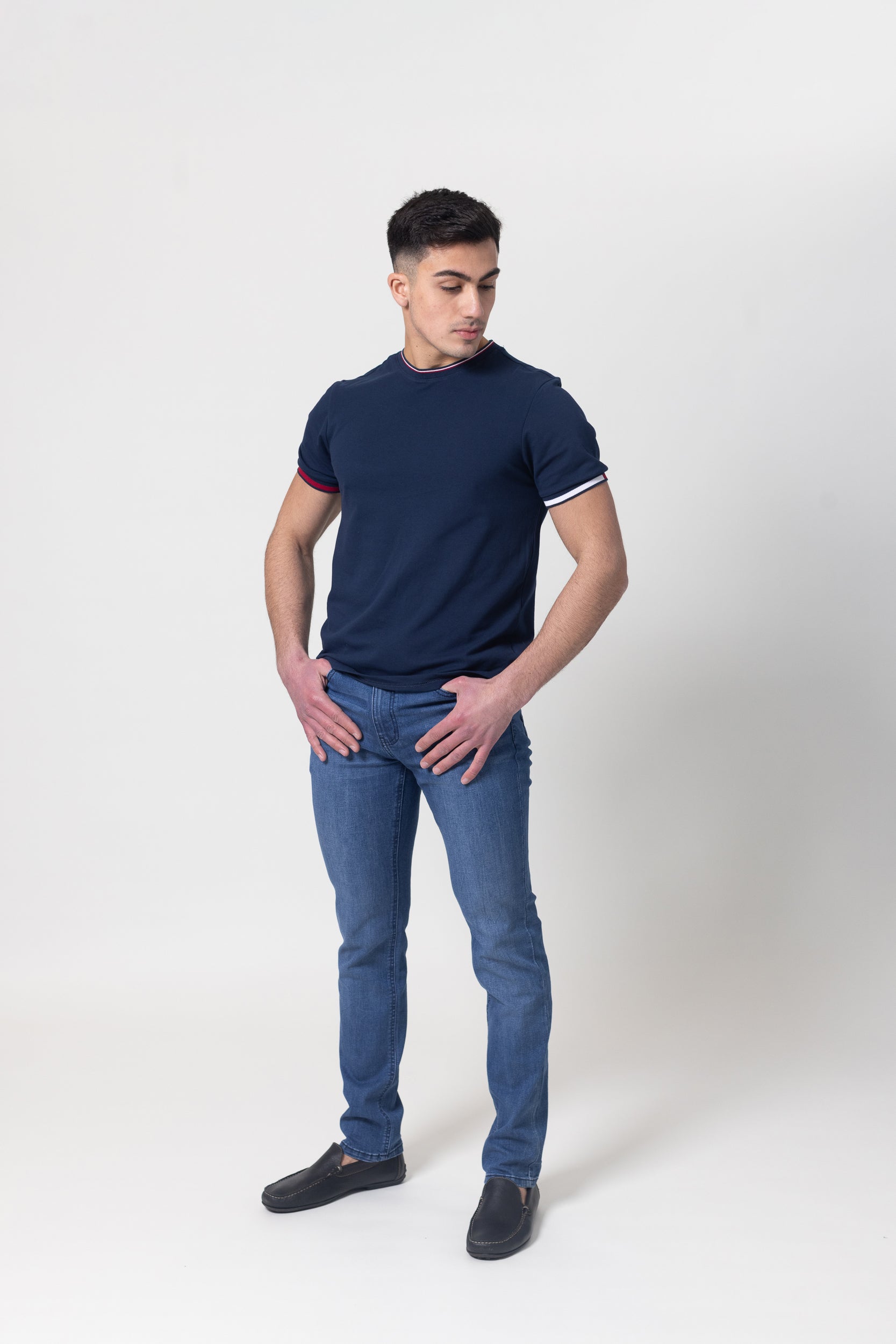 Pique Round Neck - Navy