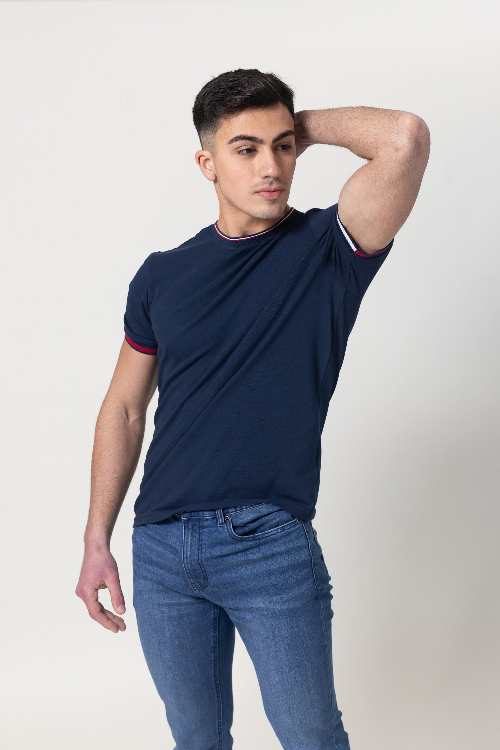 Pique Round Neck - Navy