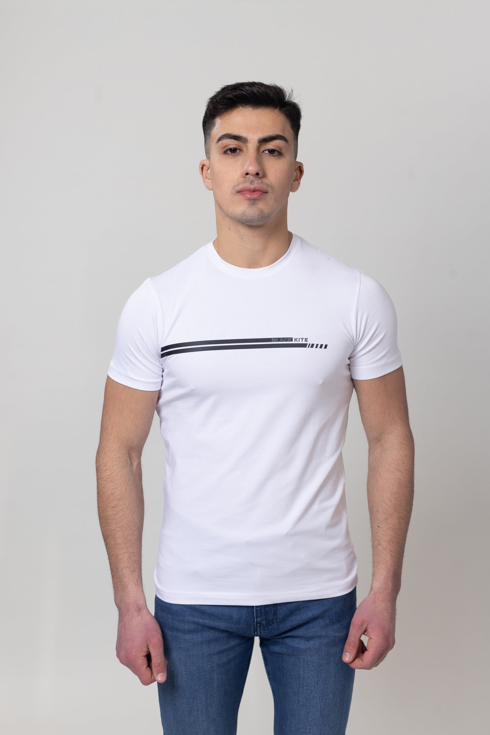 T-Shirt Cotton Lycra Round Neck - White
