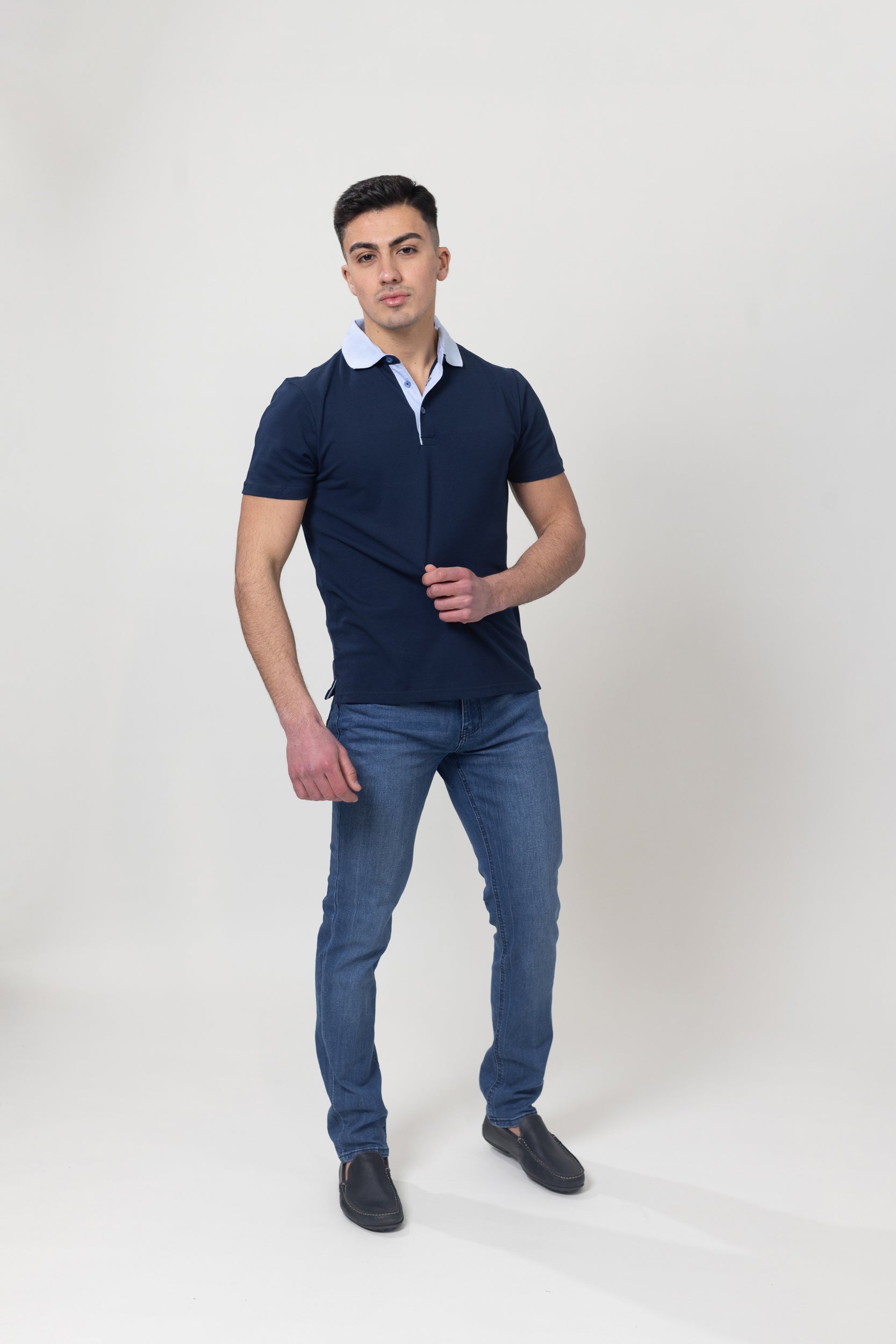 Pique Polo T-Shirt - Navy