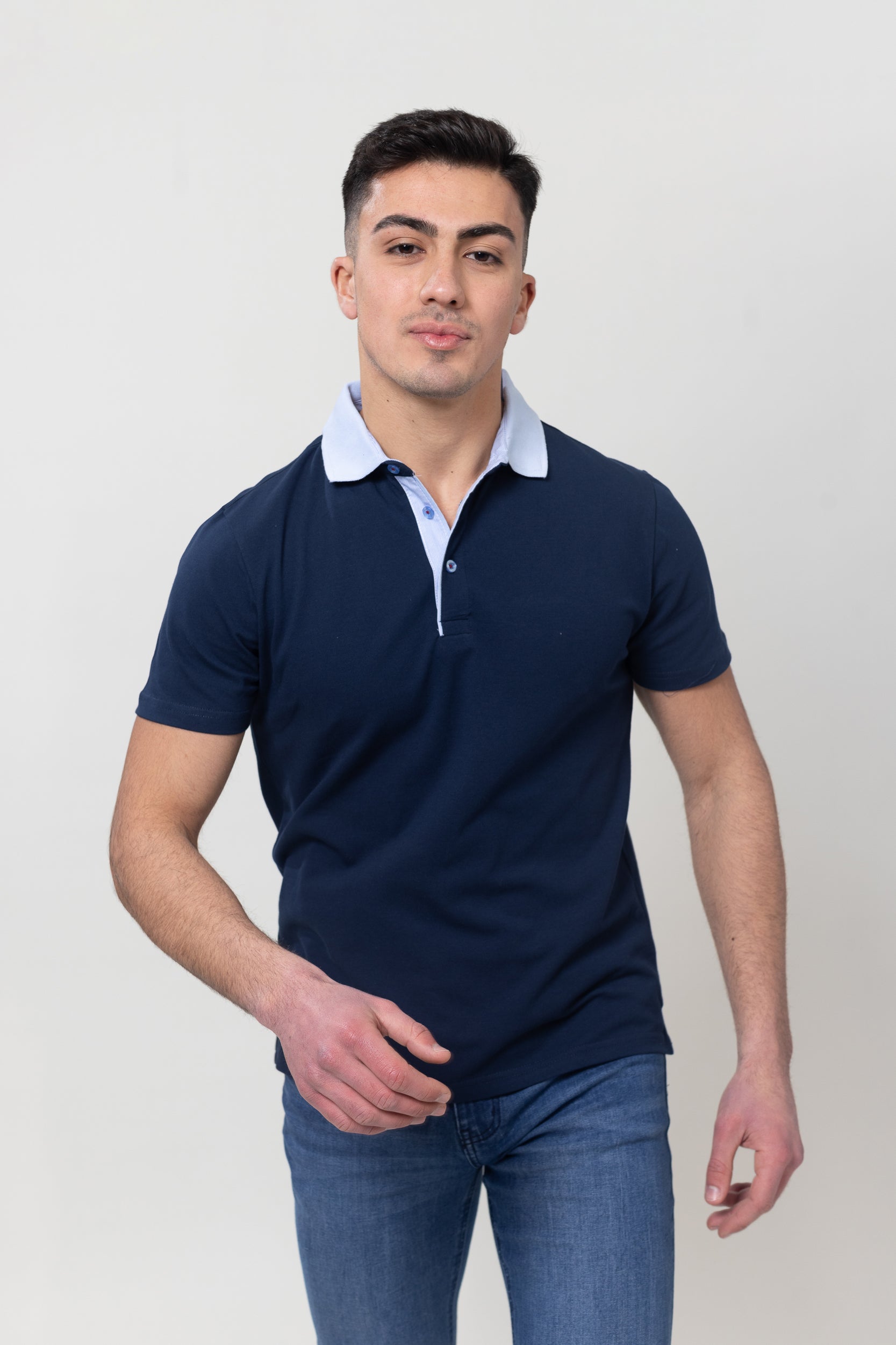 Pique Polo T-Shirt - Navy