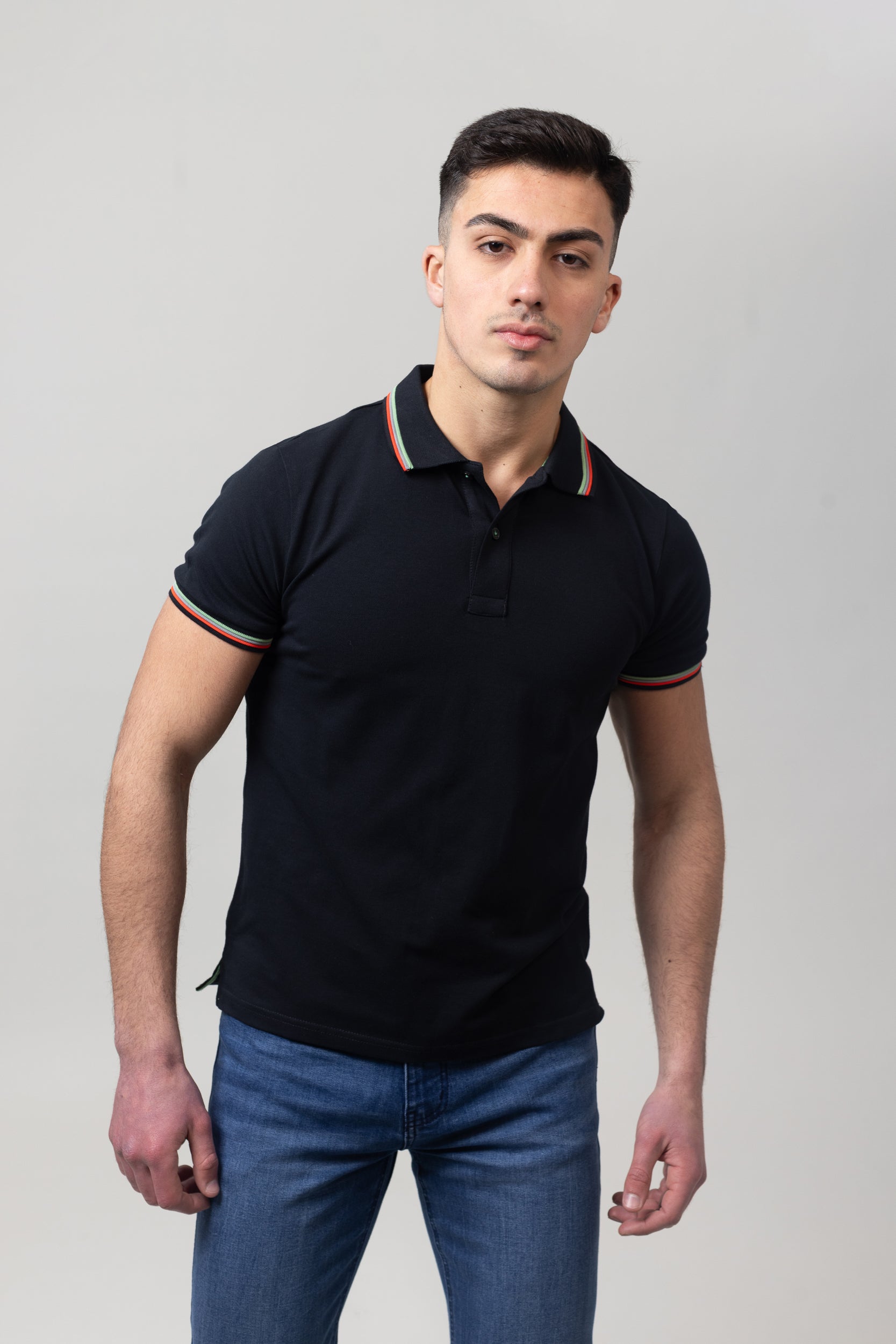 Pique Polo T-Shirt - Black