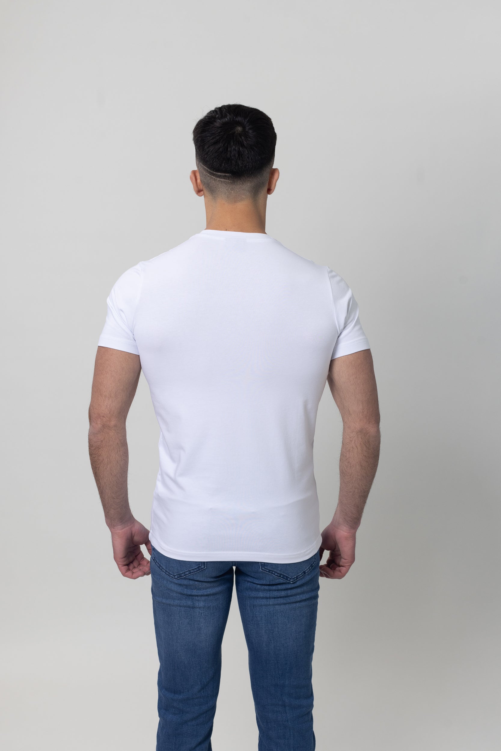 T-Shirt Cotton Lycra Round Neck - White