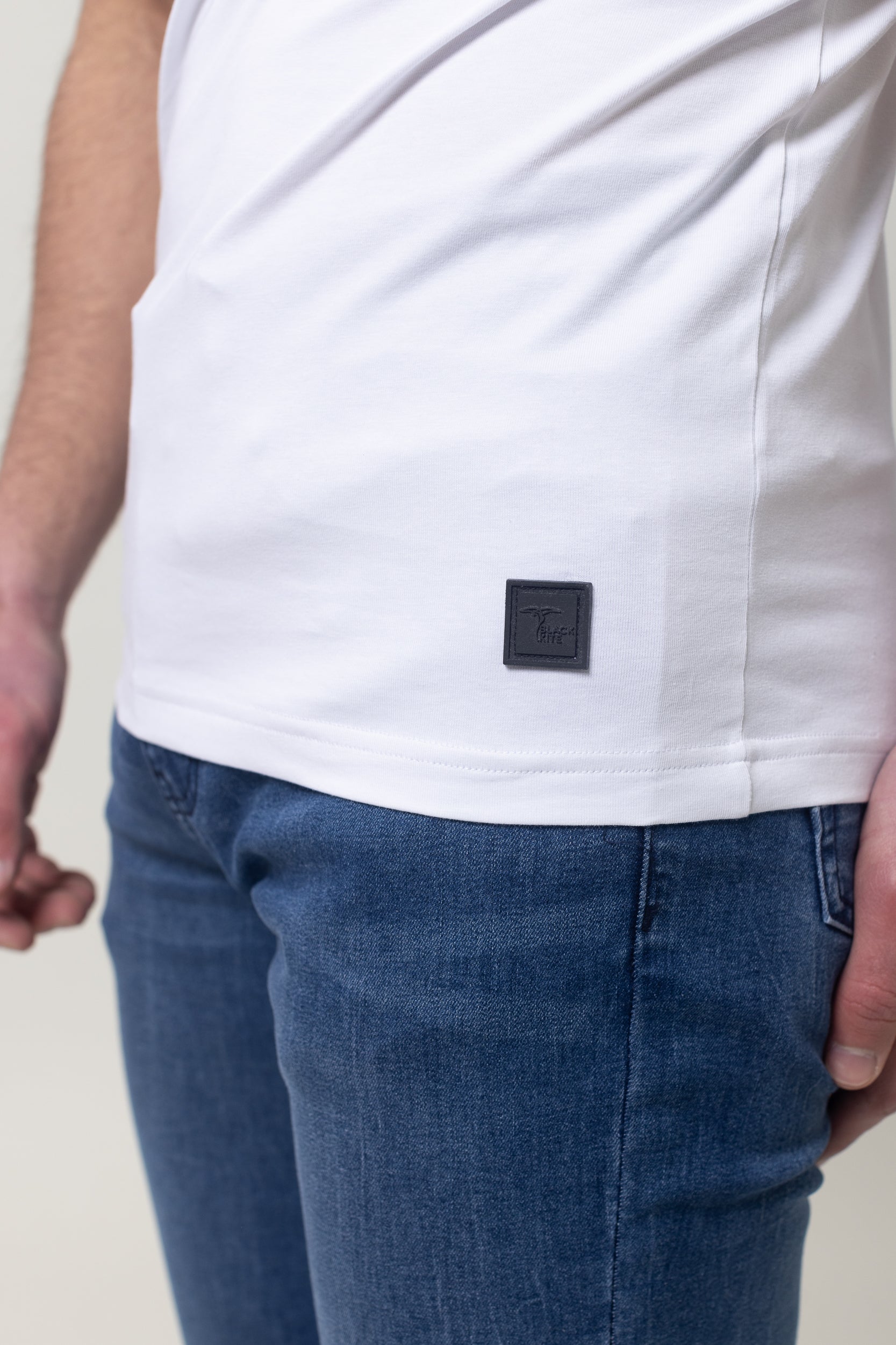 T-Shirt Cotton Lycra Round Neck - White