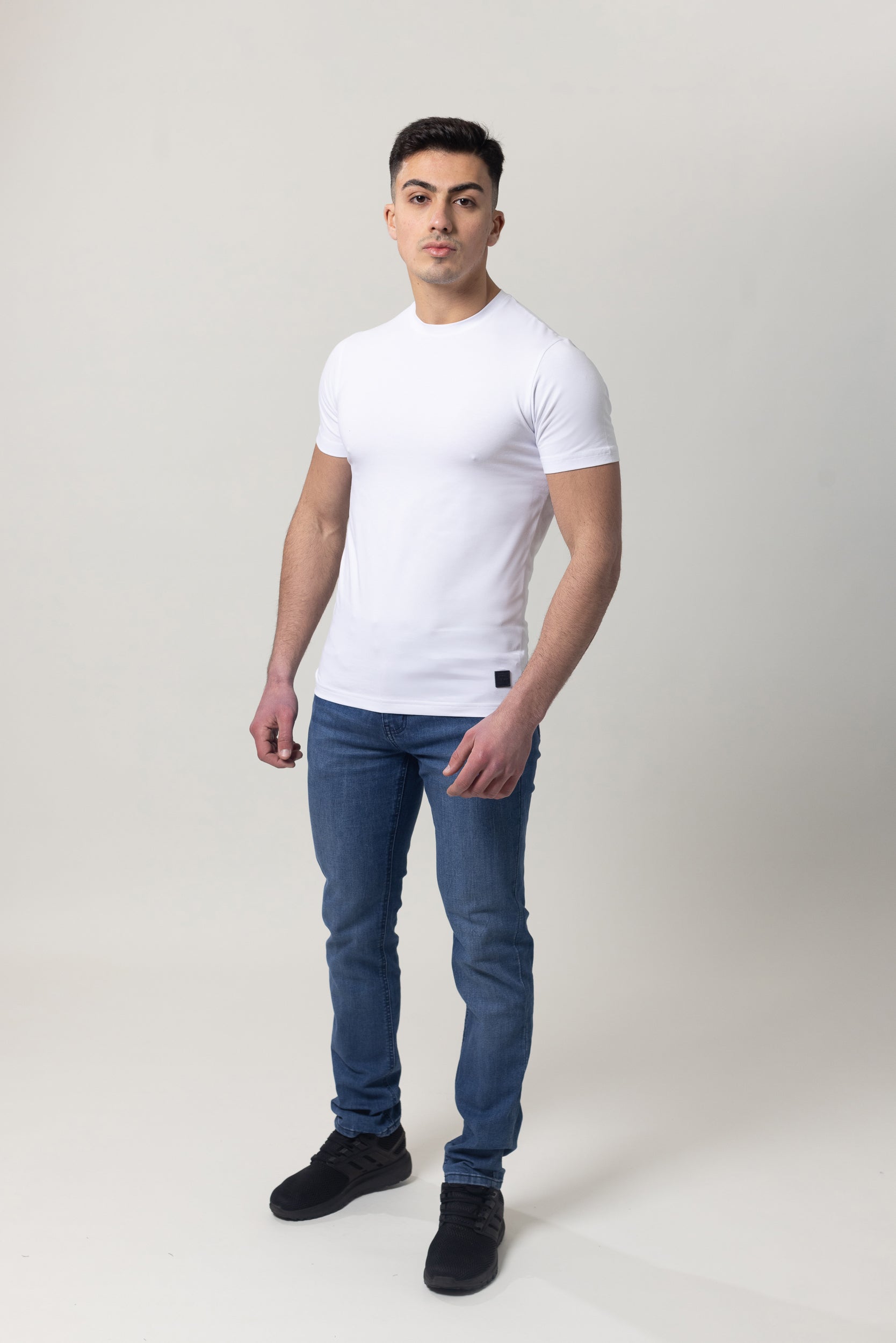 T-Shirt Cotton Lycra Round Neck - White
