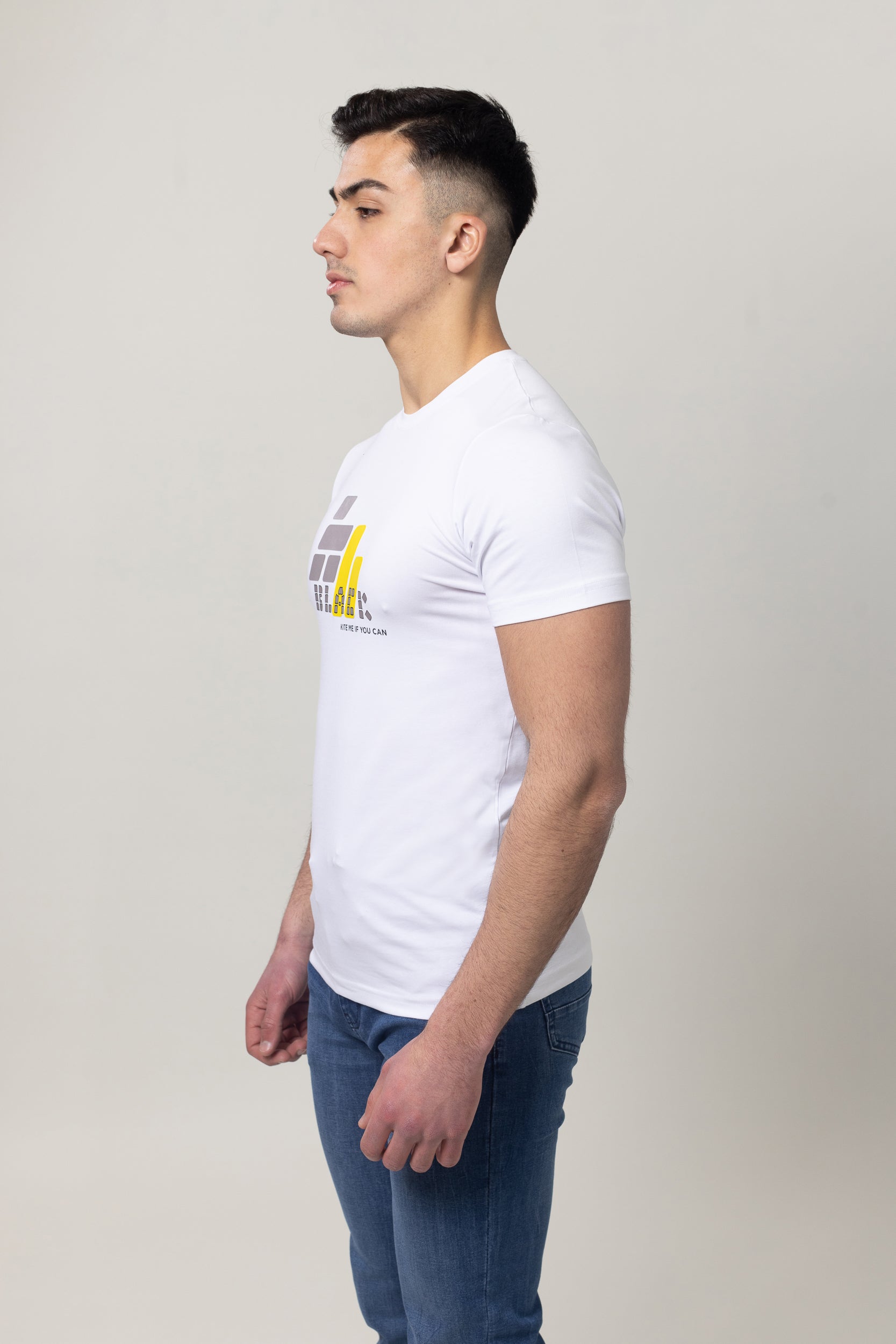 T-Shirt Cotton Lycra Round Neck - White