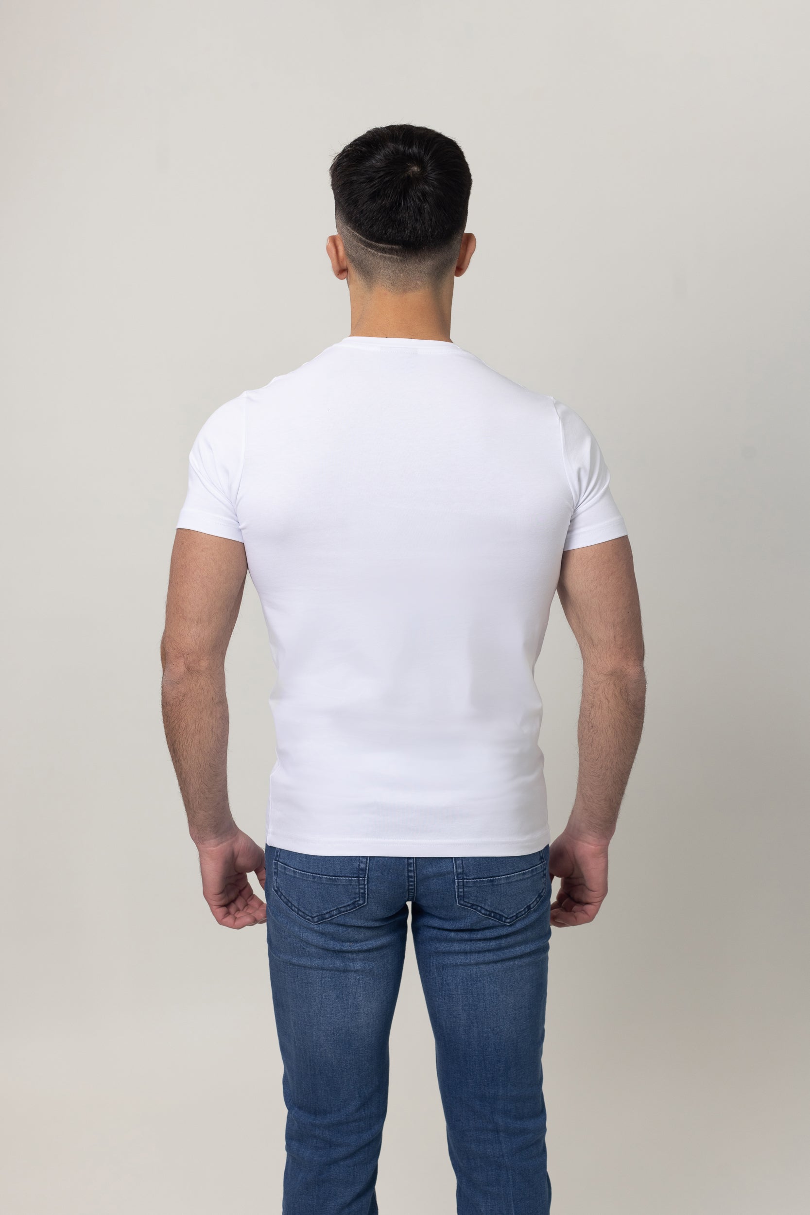 T-Shirt Cotton Lycra Round Neck - White