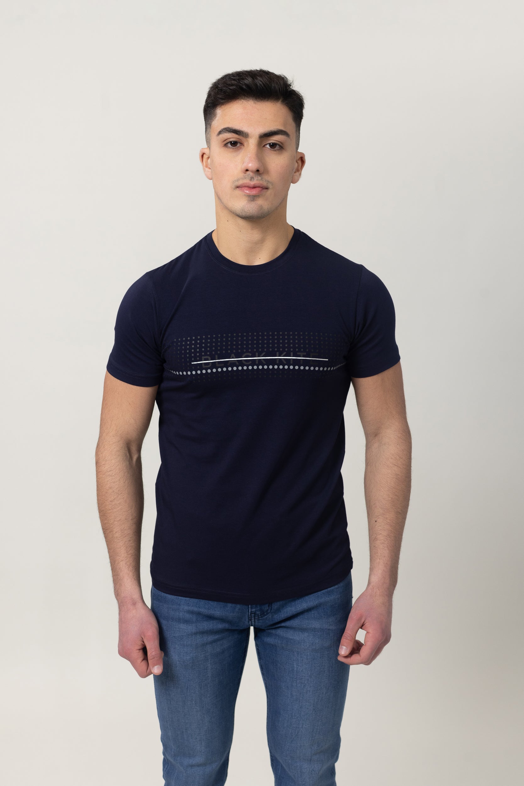T-Shirt Cotton Lycra Round Neck - Navy