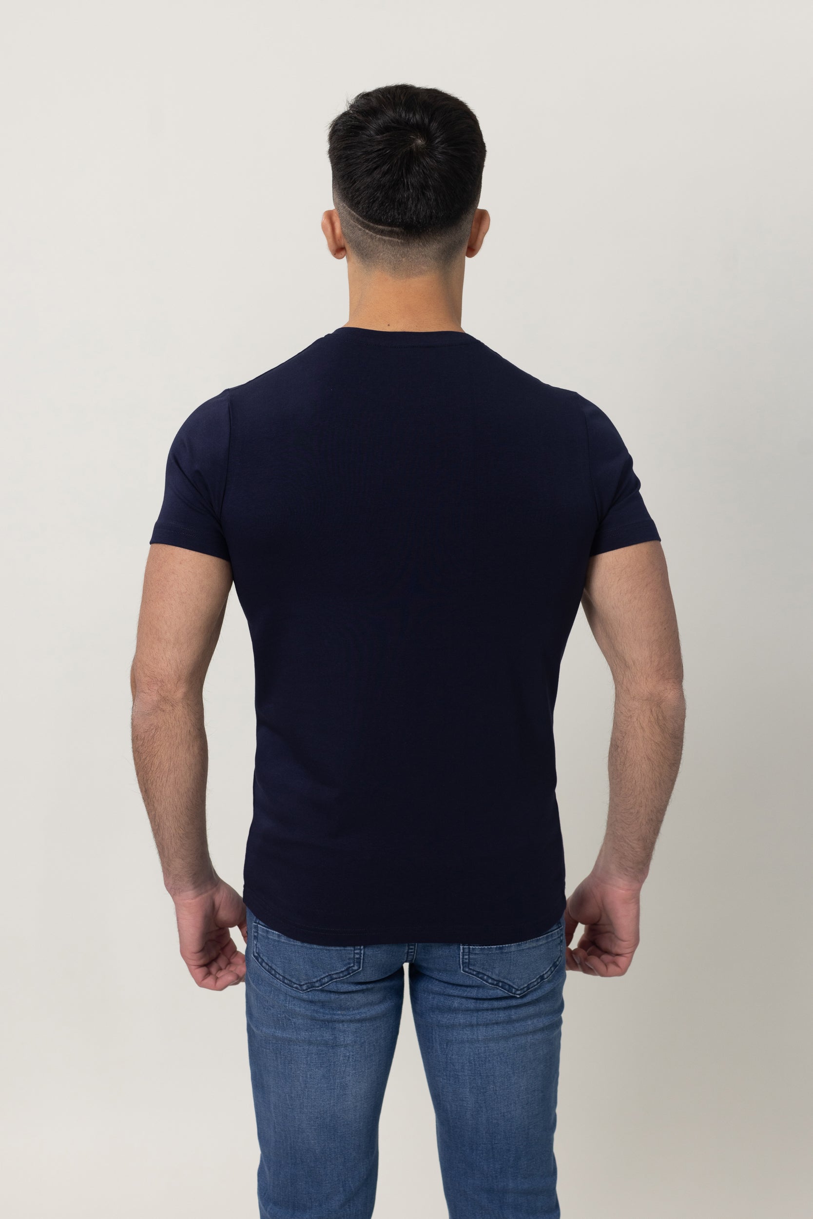 T-Shirt Cotton Lycra Round Neck - Navy