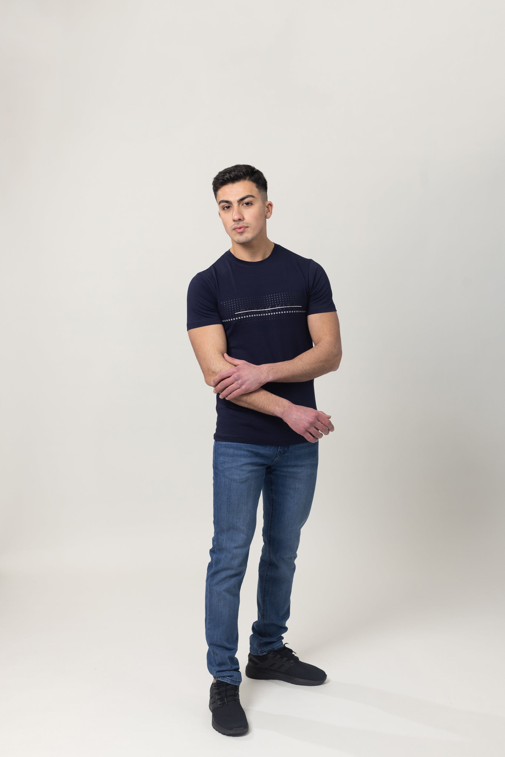 T-Shirt Cotton Lycra Round Neck - Navy