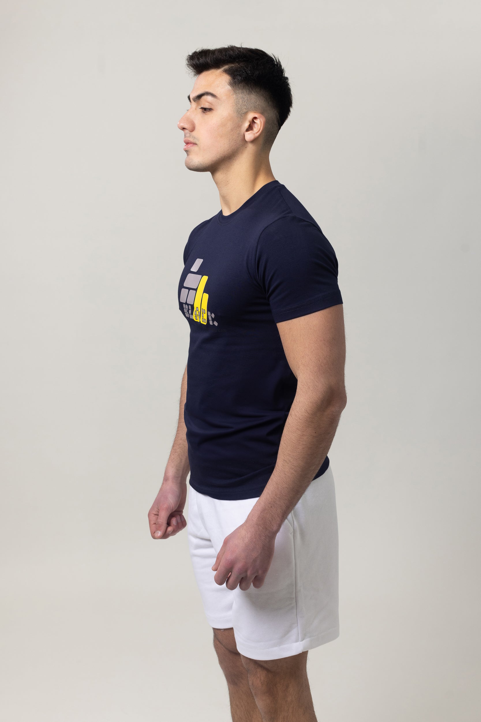 T-Shirt Cotton Lycra Round Neck - Navy