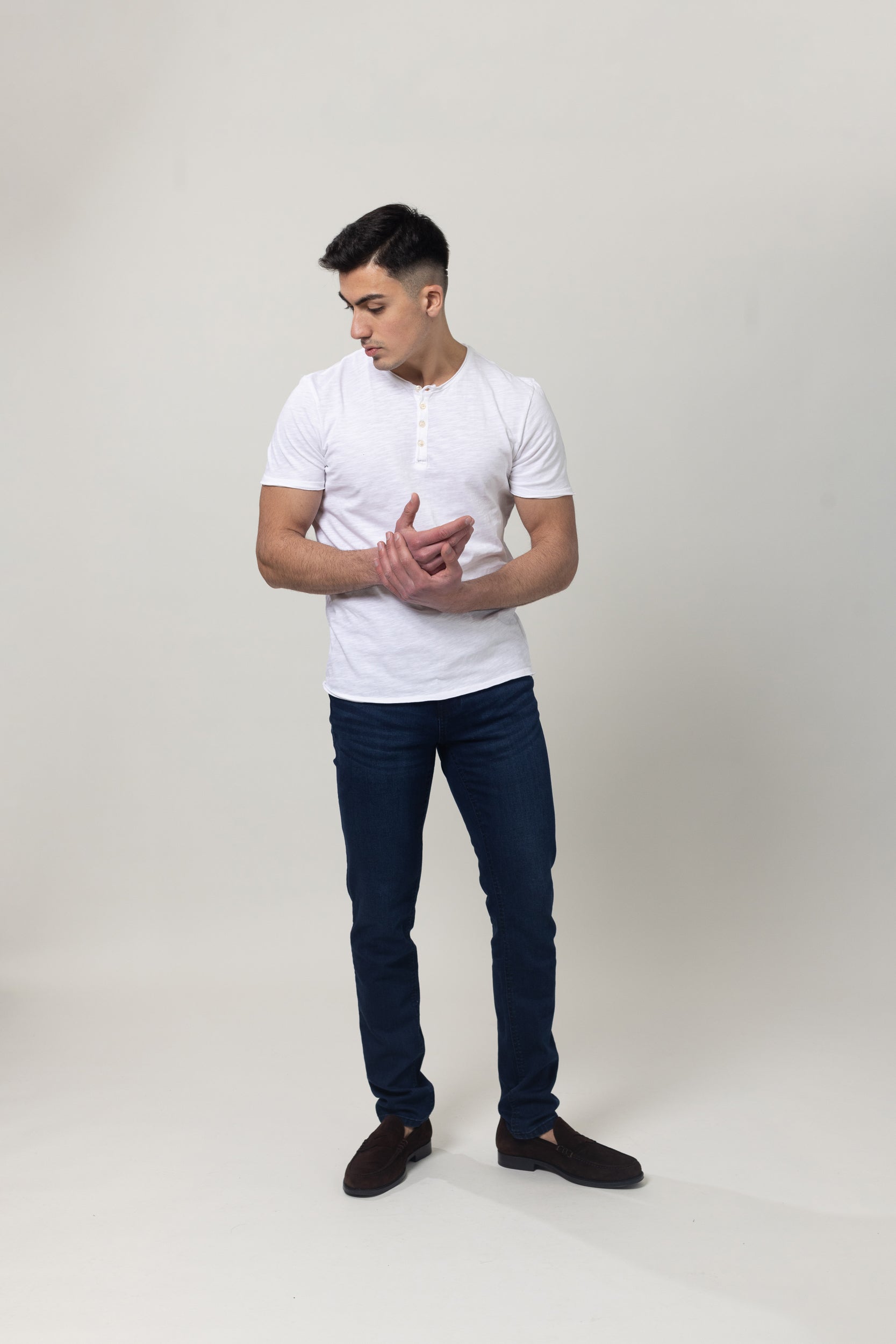 Washer Round Neck T-Shirt - White