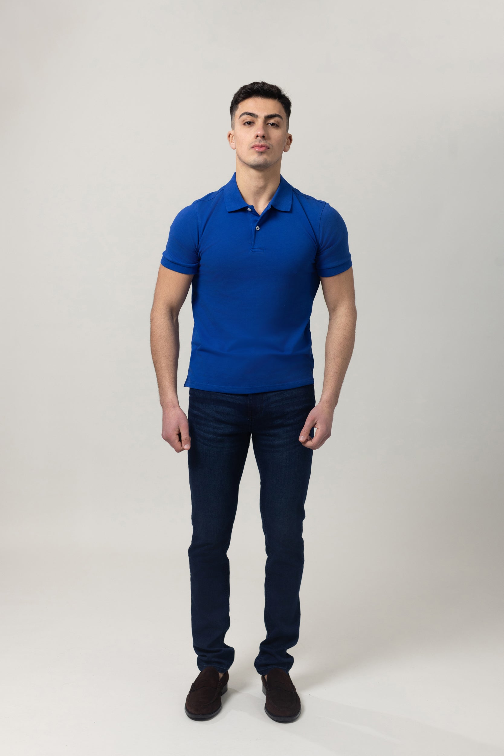 Plain Polo Cotton Lycra - Royal Blue