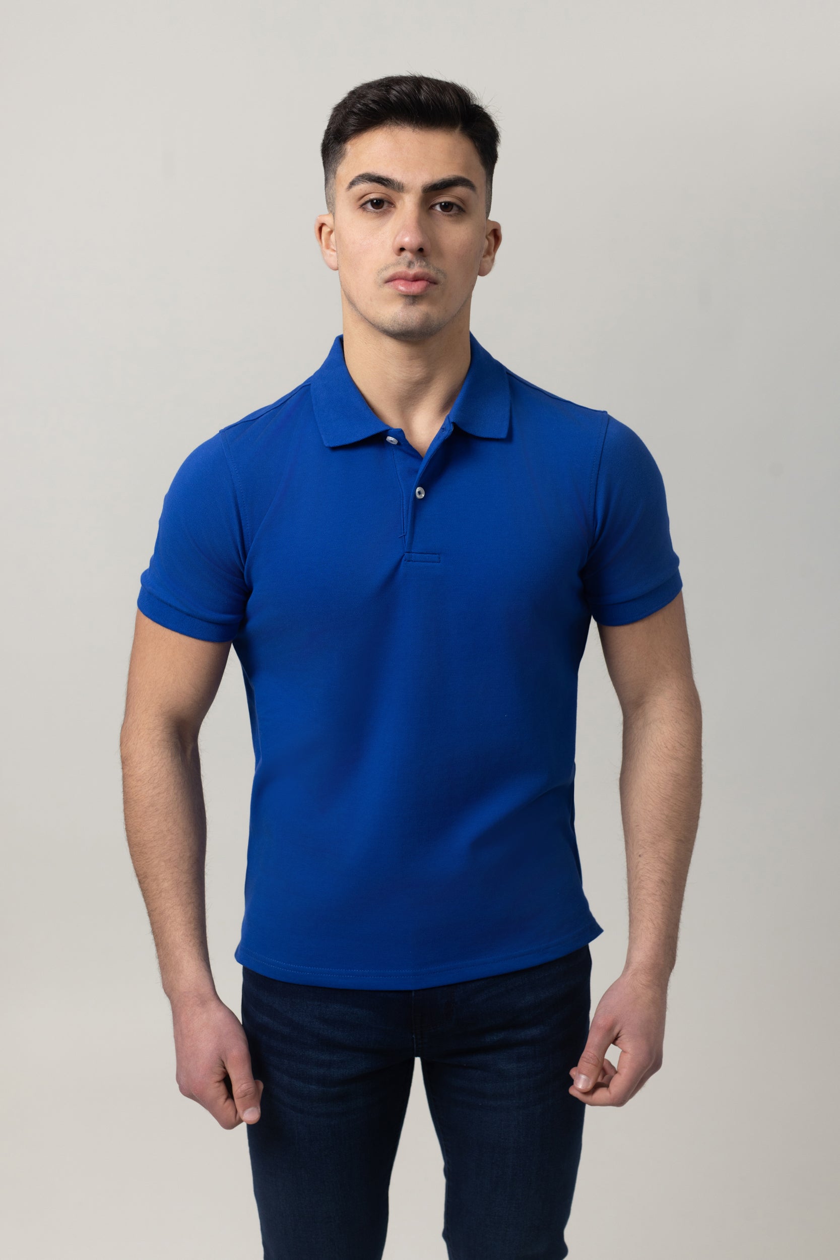 Plain Polo Cotton Lycra - Royal Blue