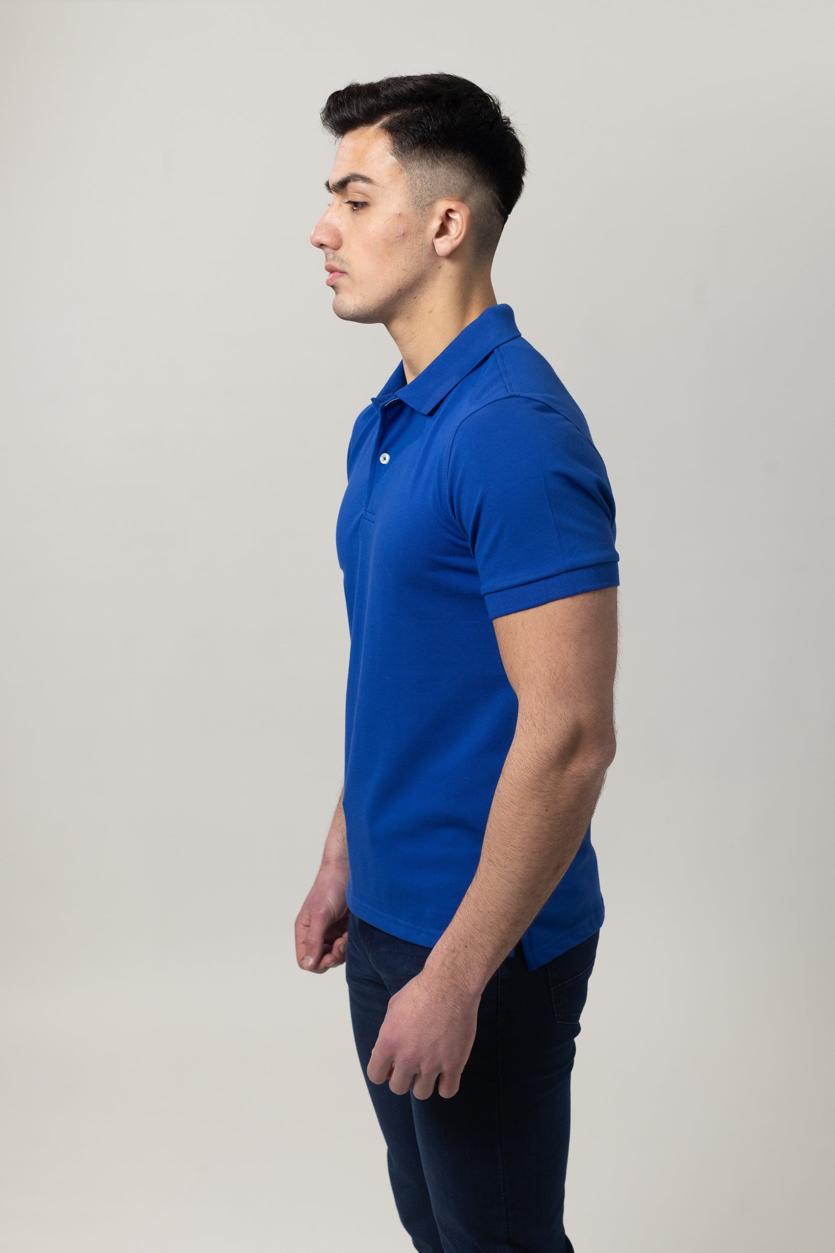 Plain Polo Cotton Lycra - Royal Blue