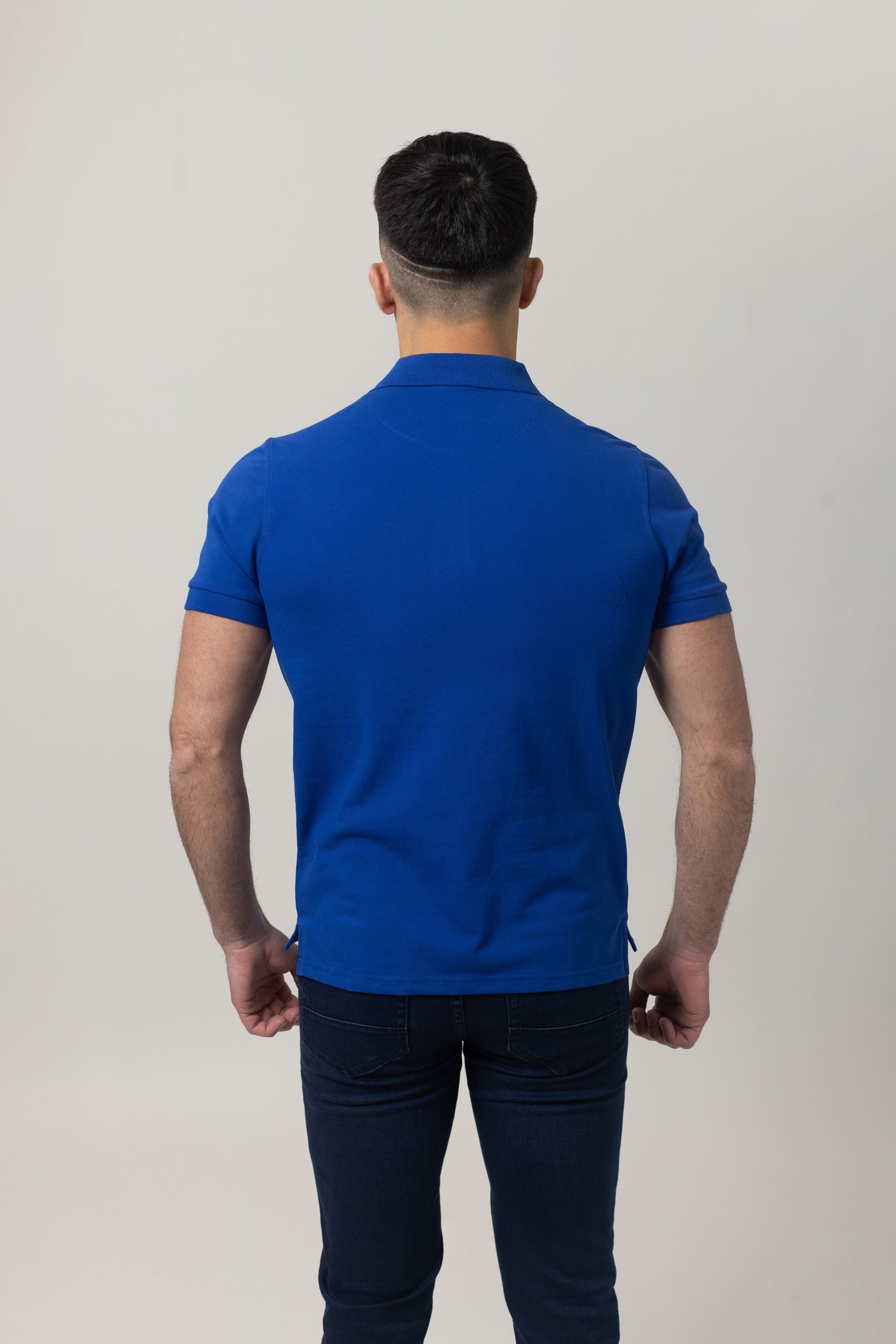 Plain Polo Cotton Lycra - Royal Blue