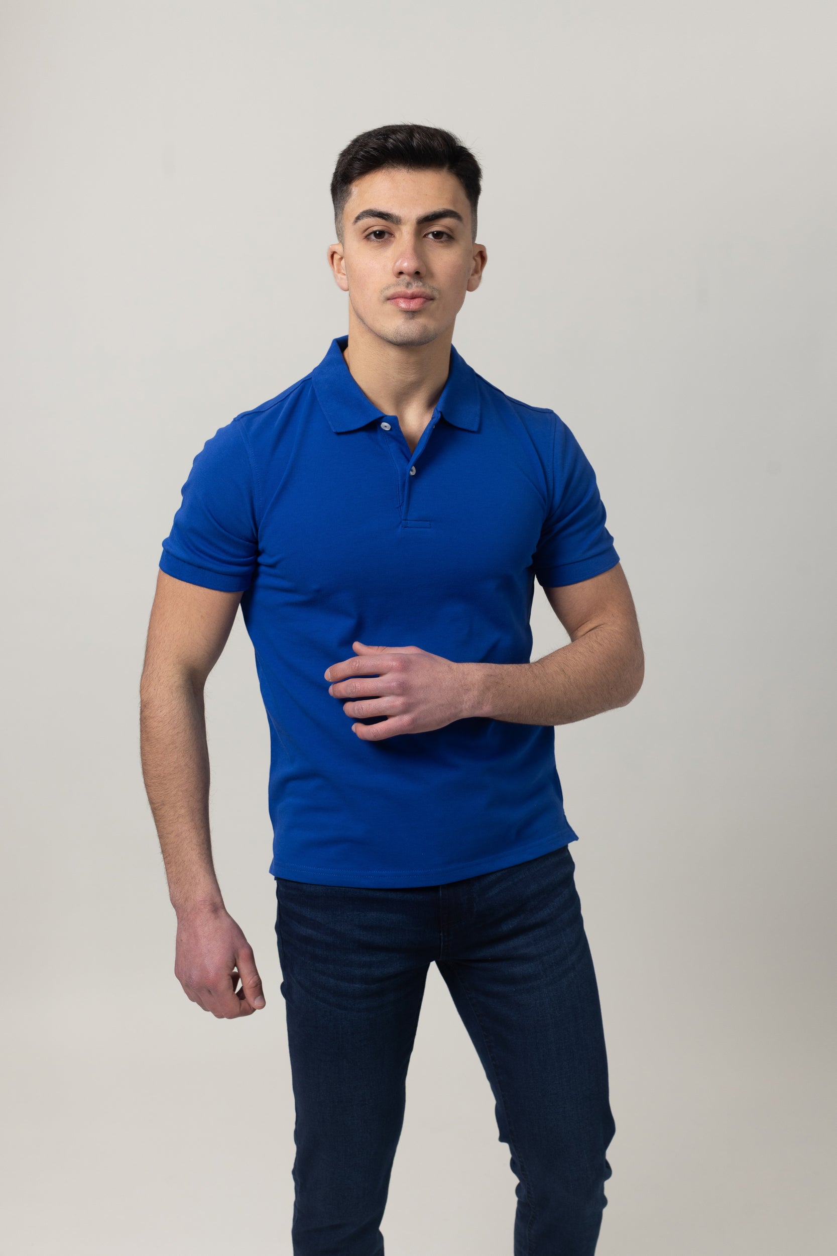 Plain Polo Cotton Lycra - Royal Blue