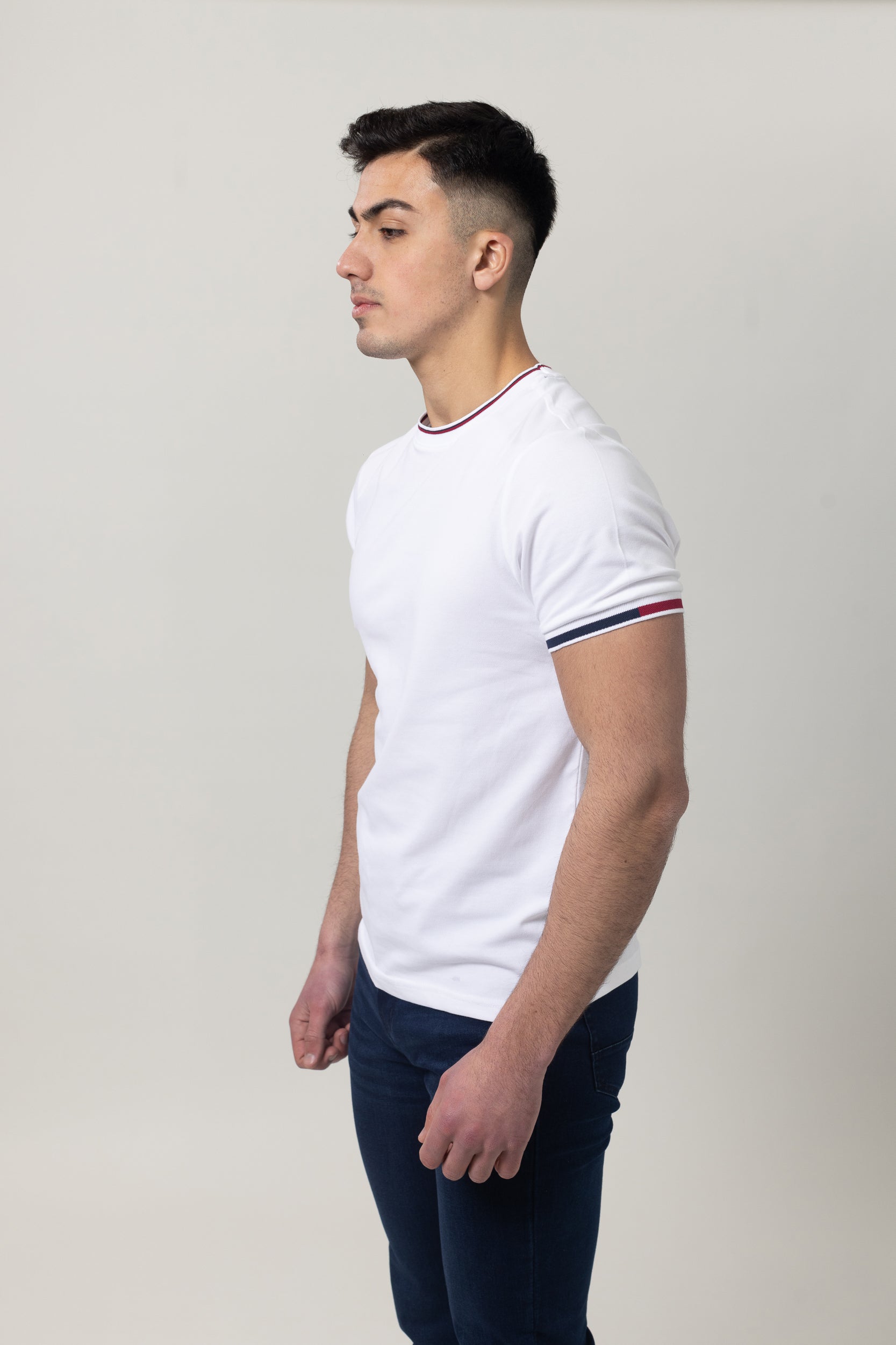Pique Round Neck - White
