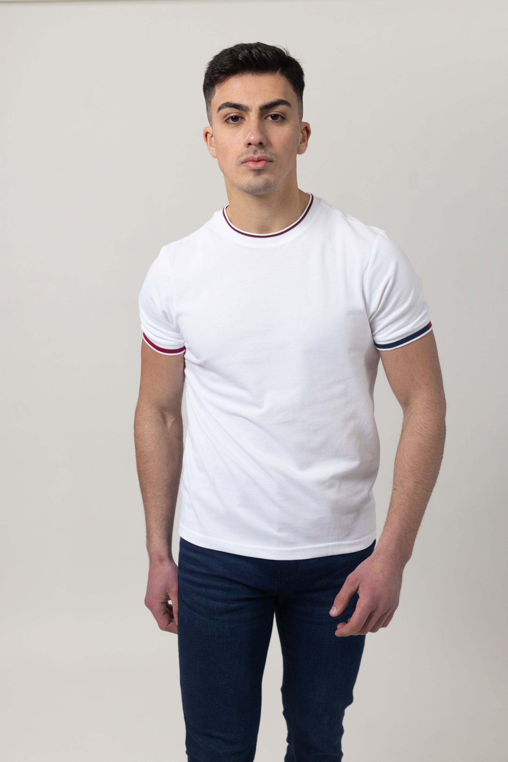 Pique Round Neck - White