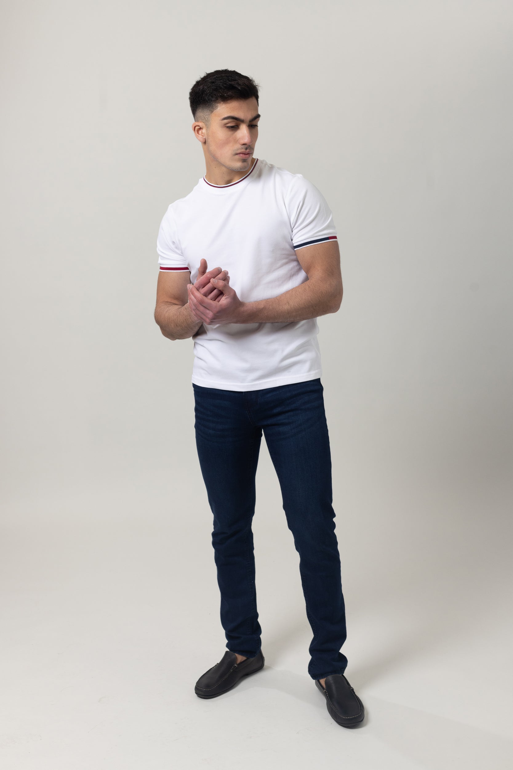 Pique Round Neck - White