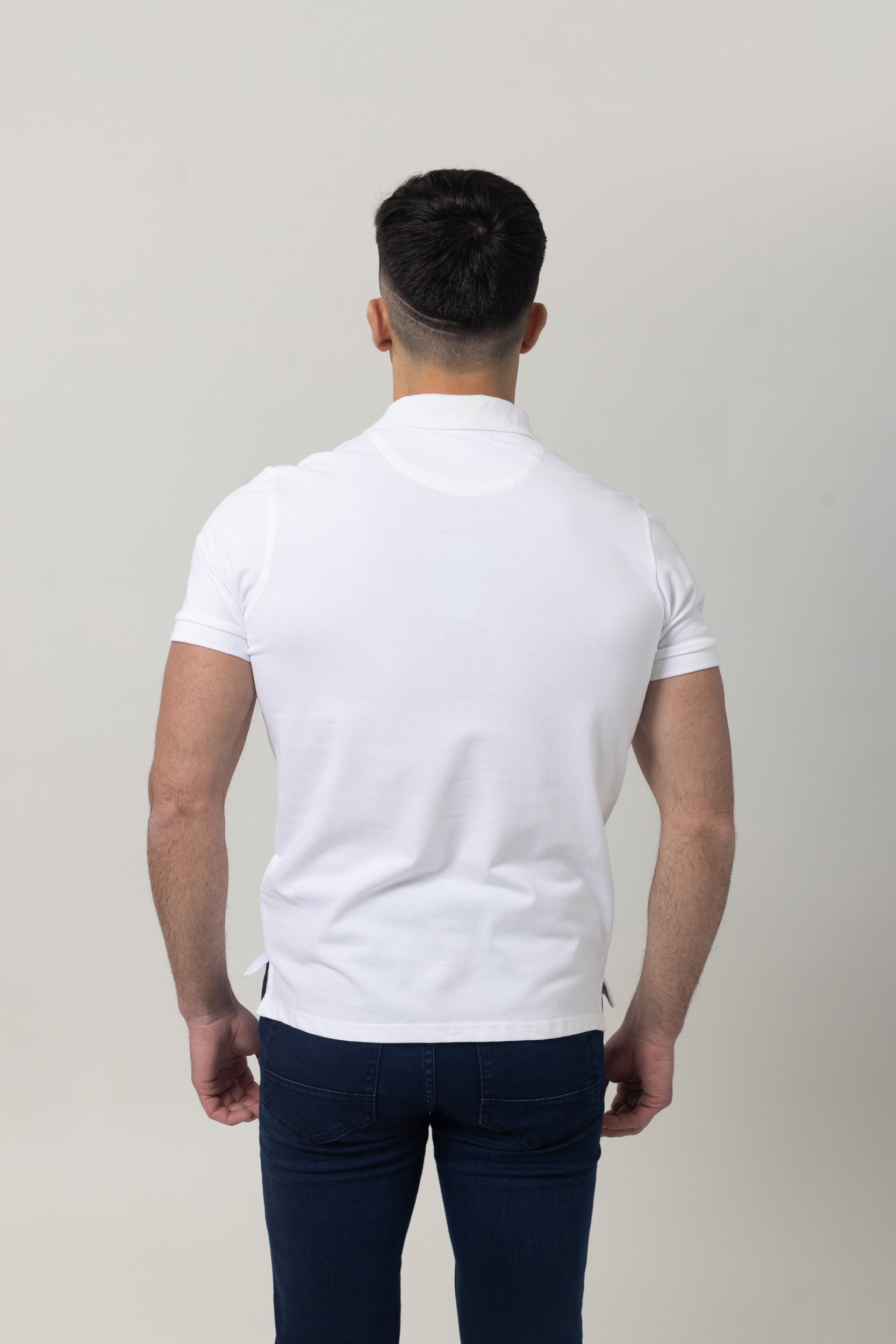 Plain Polo Cotton Lycra - White