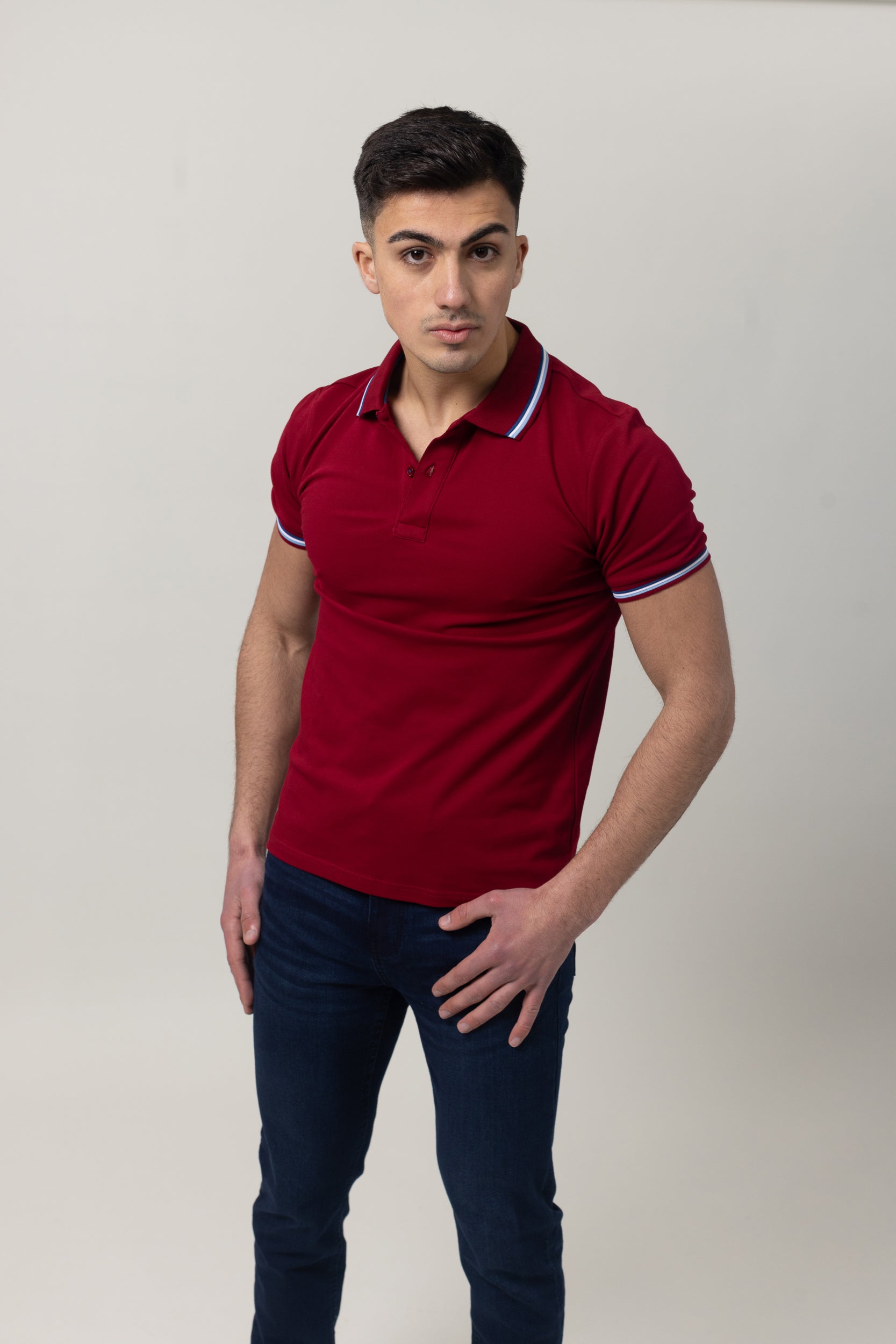 Pique Polo T-Shirt - Burgundy