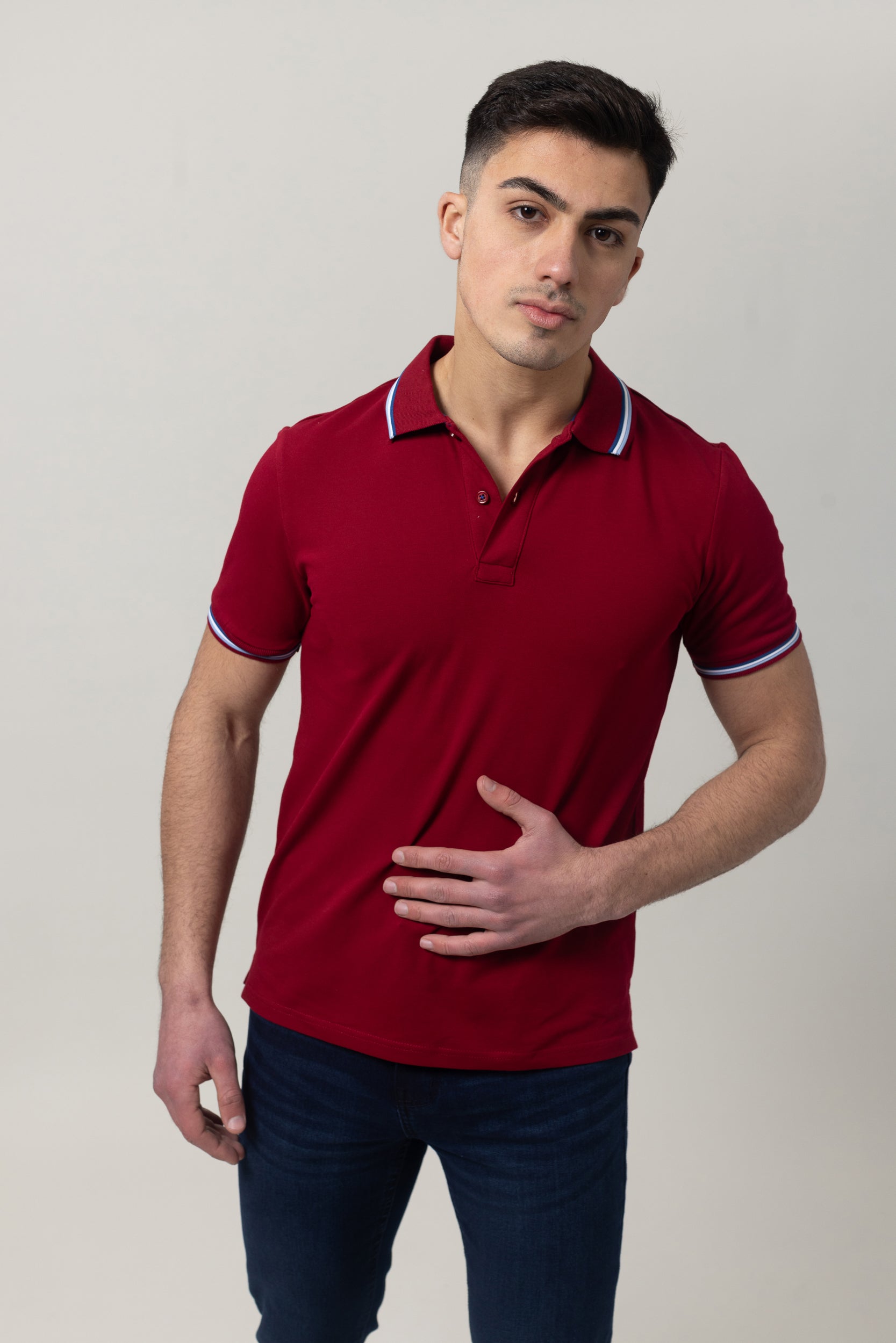 Pique Polo T-Shirt - Burgundy