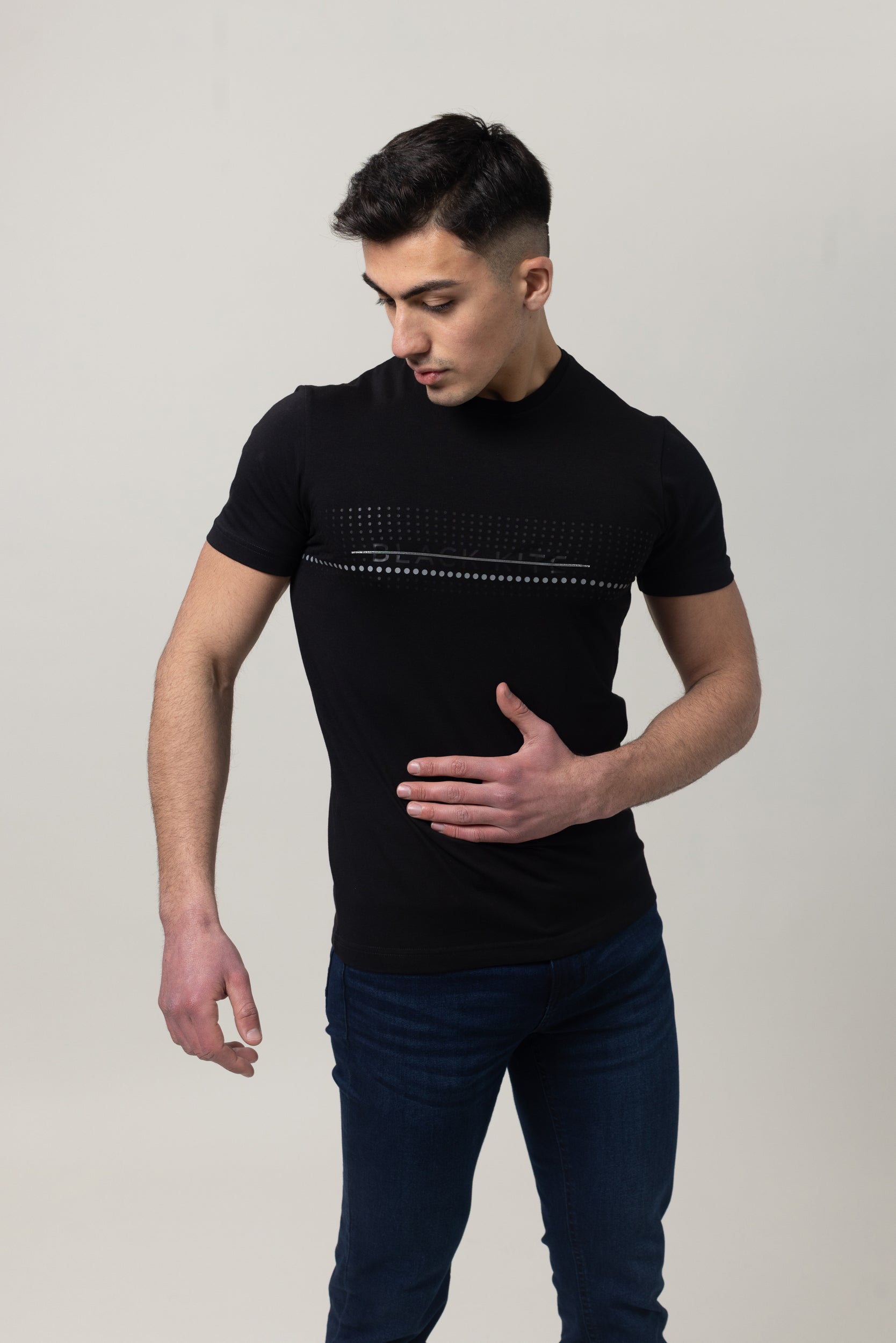 T-Shirt Cotton Lycra Round Neck - Black