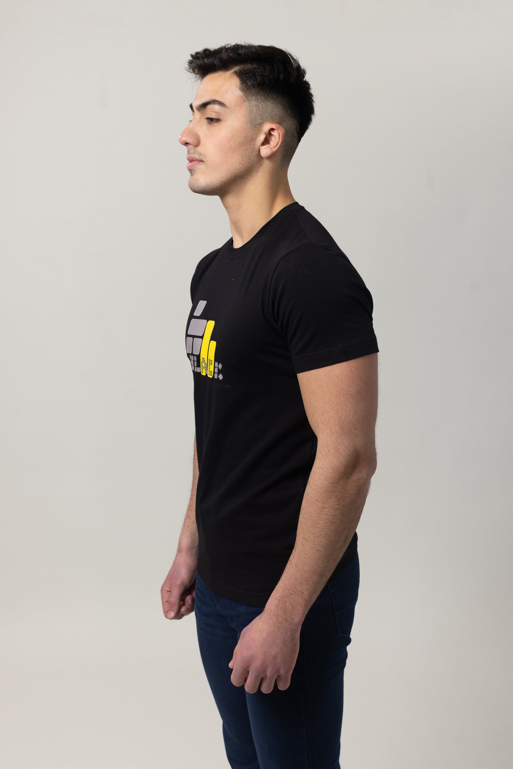 T-Shirt Cotton Lycra Round Neck - Black