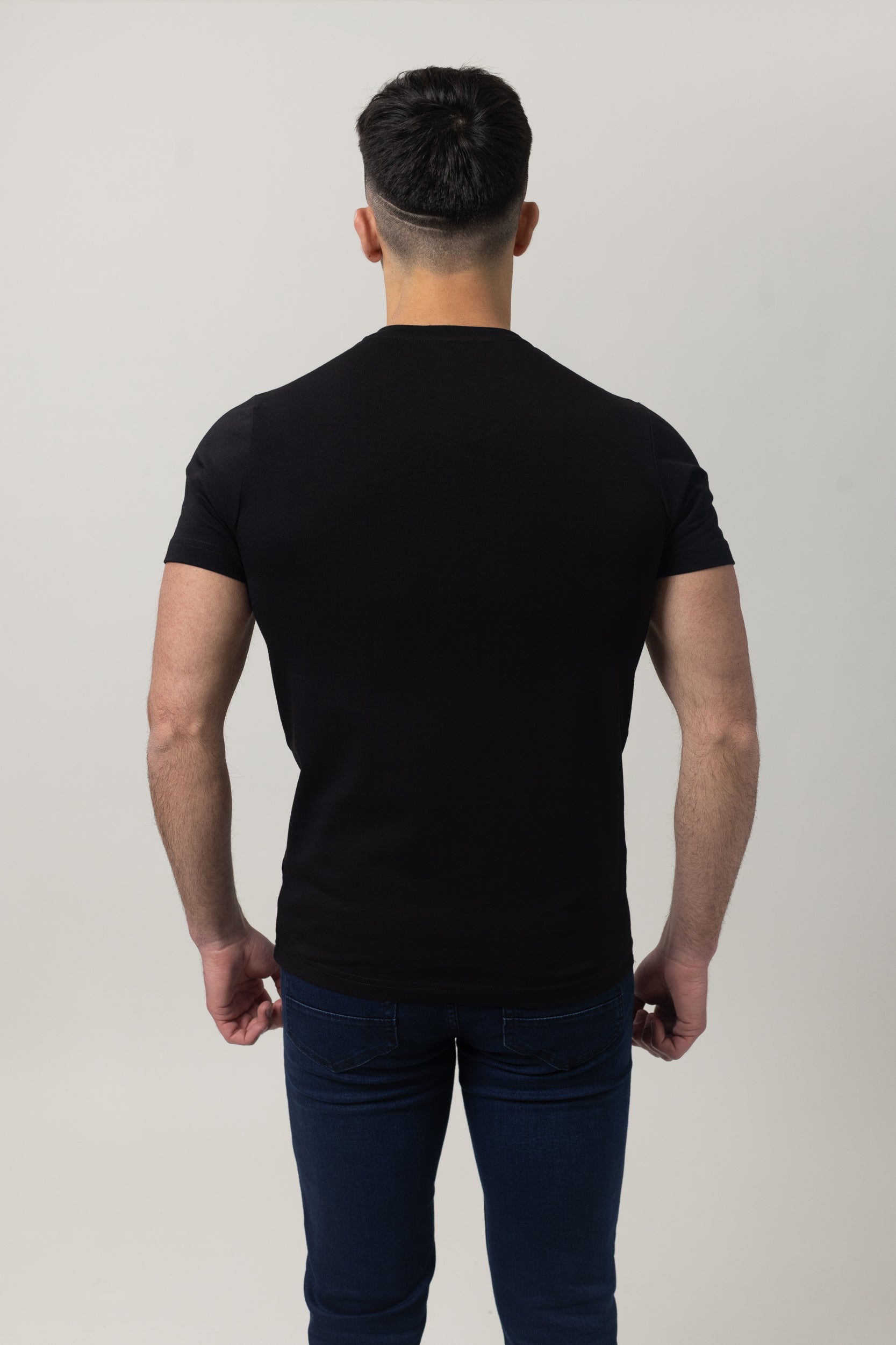 T-Shirt Cotton Lycra Round Neck - Black
