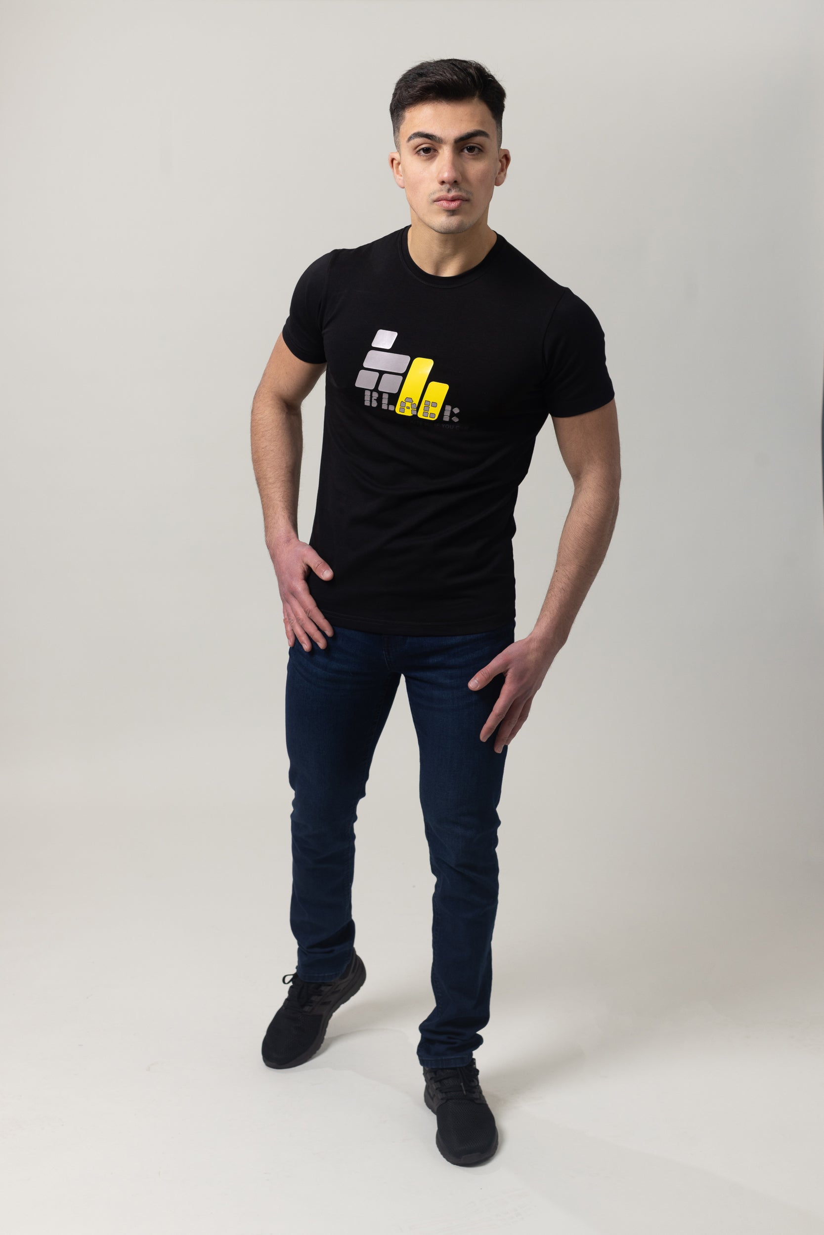 T-Shirt Cotton Lycra Round Neck - Black