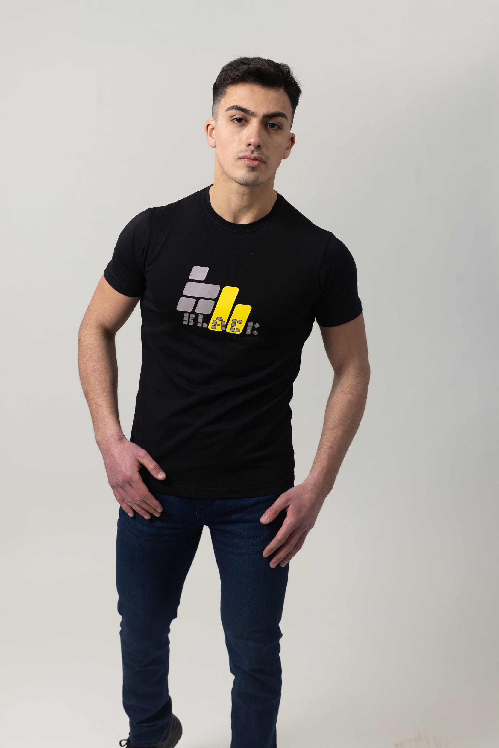 T-Shirt Cotton Lycra Round Neck - Black