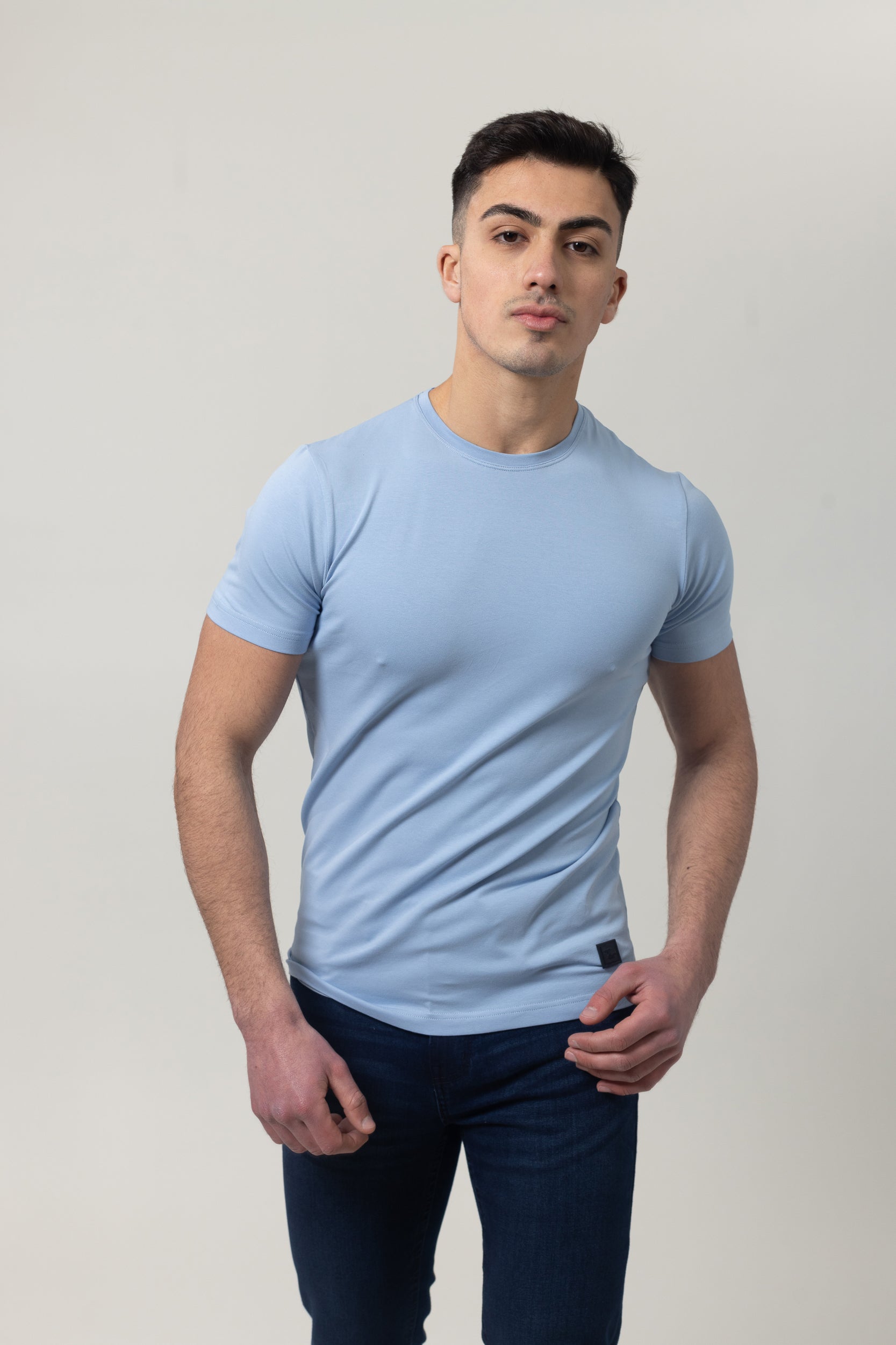 T-Shirt Cotton Lycra Round Neck - Blue