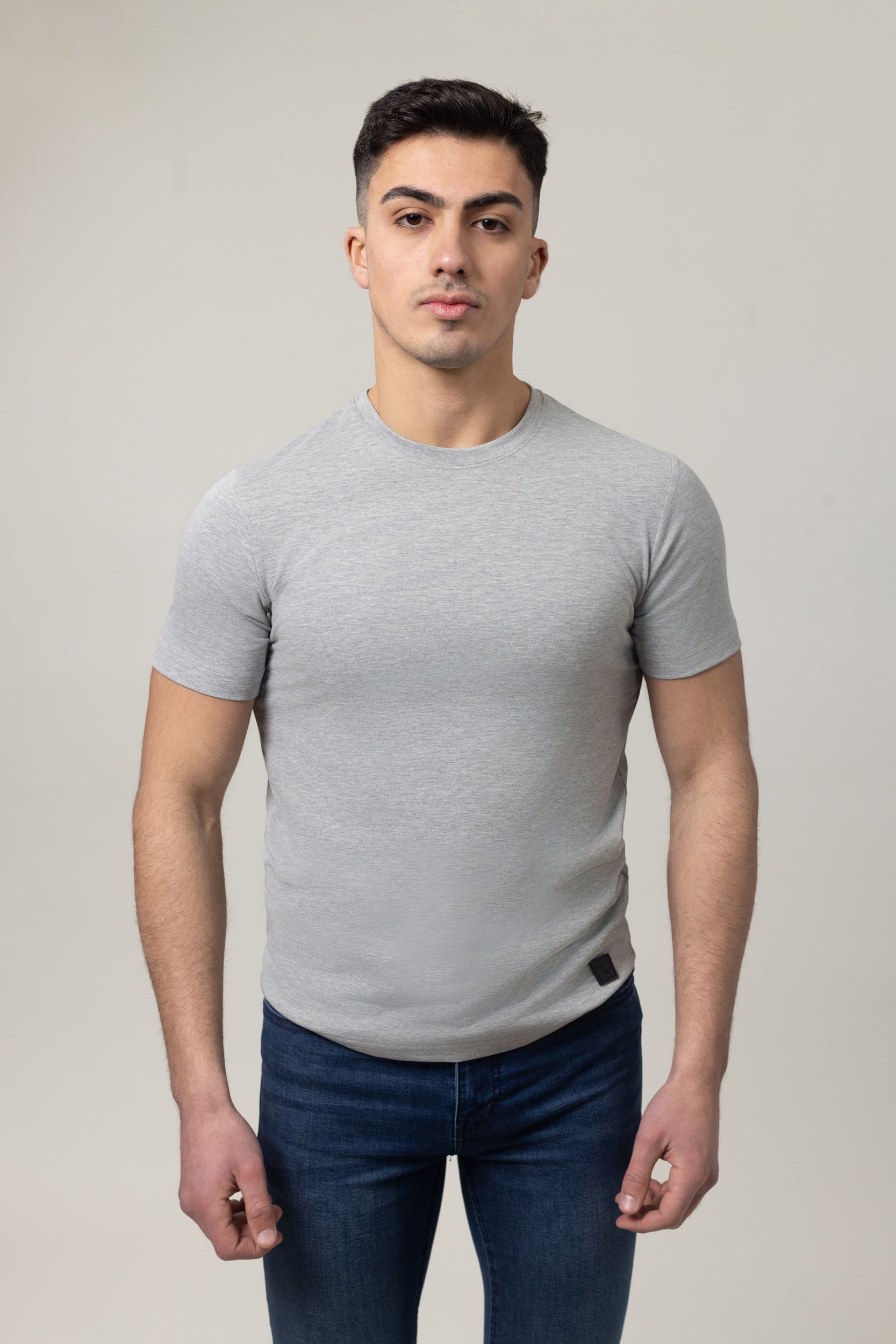 T-Shirt Cotton Lycra Round Neck - Grey