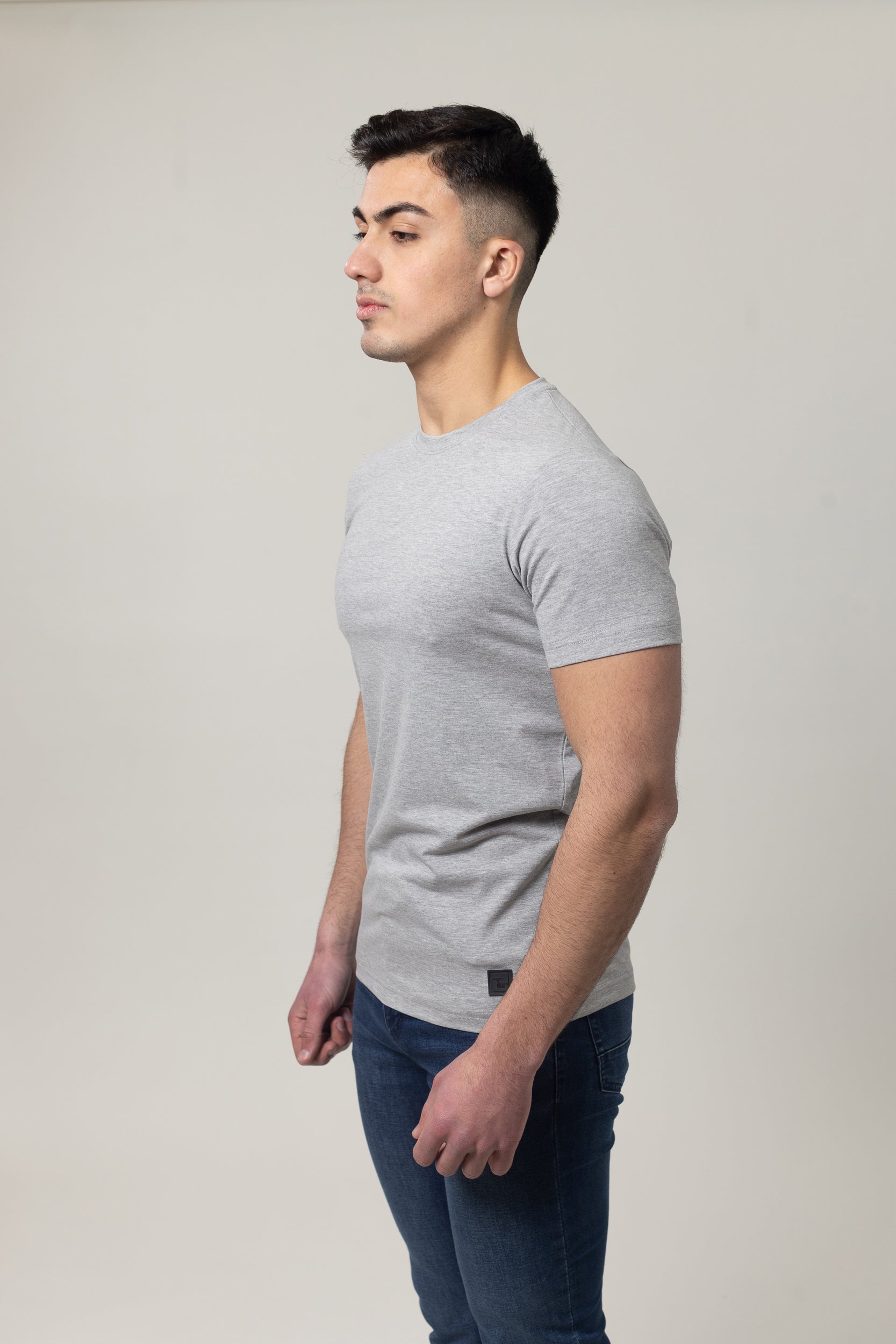 T-Shirt Cotton Lycra Round Neck - Grey