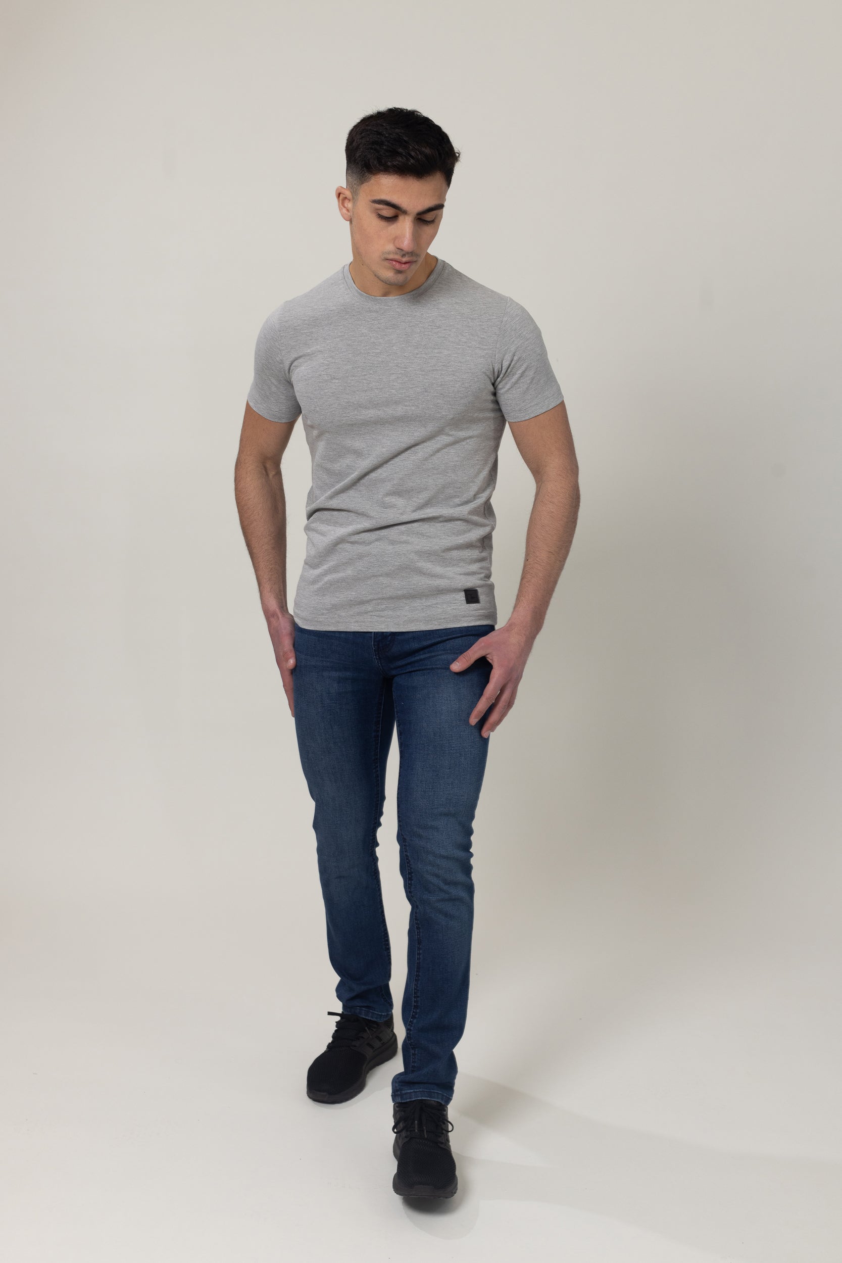T-Shirt Cotton Lycra Round Neck - Grey