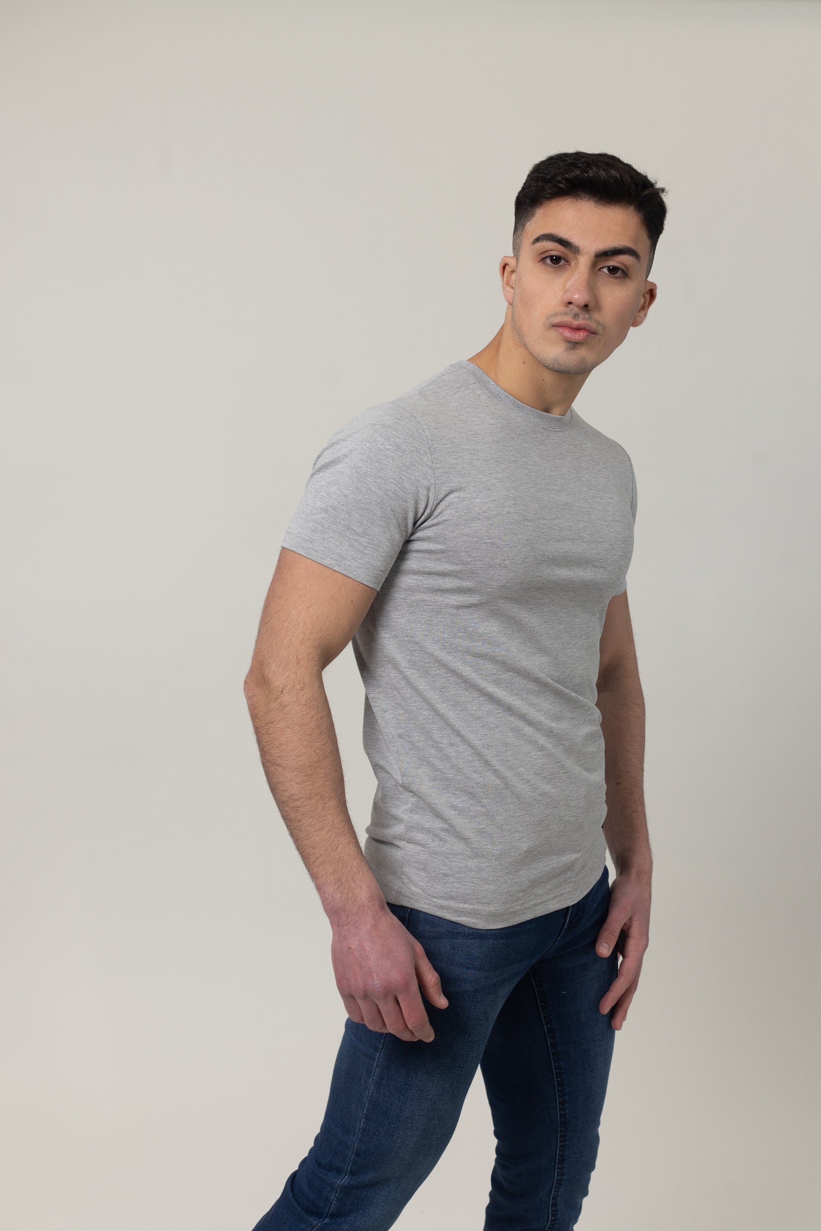 T-Shirt Cotton Lycra Round Neck - Grey