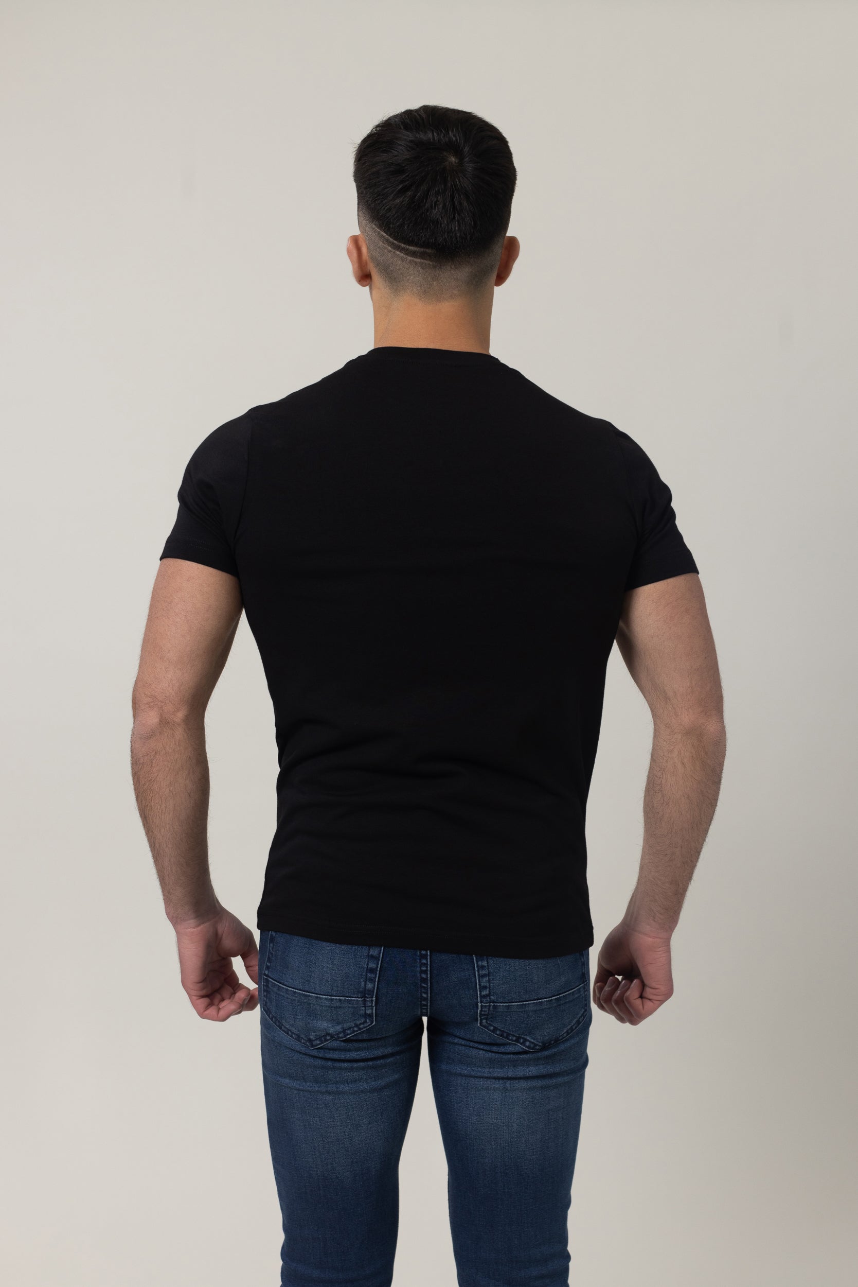 T-Shirt Cotton Lycra Round Neck - Black