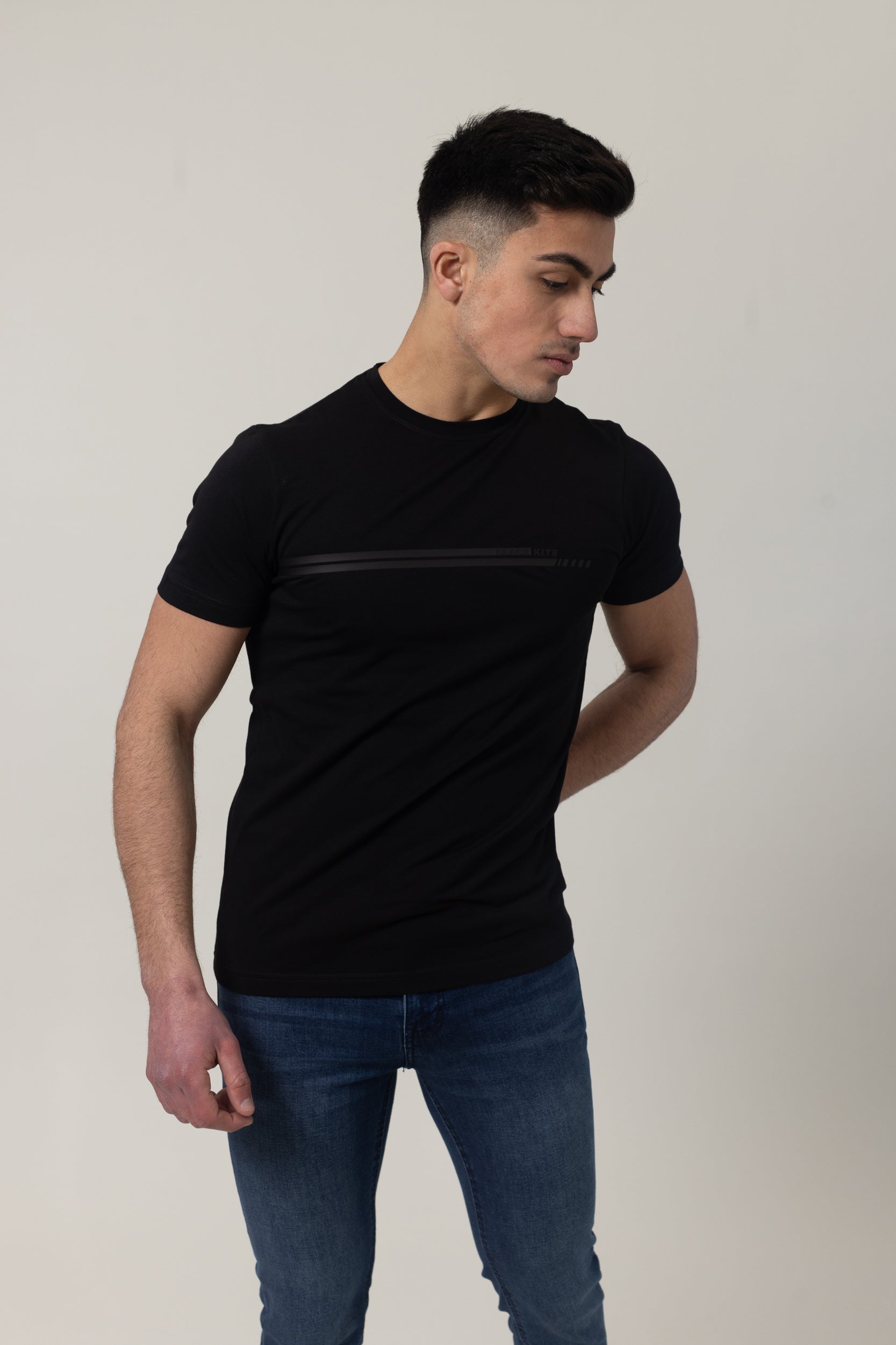 T-Shirt Cotton Lycra Round Neck - Black