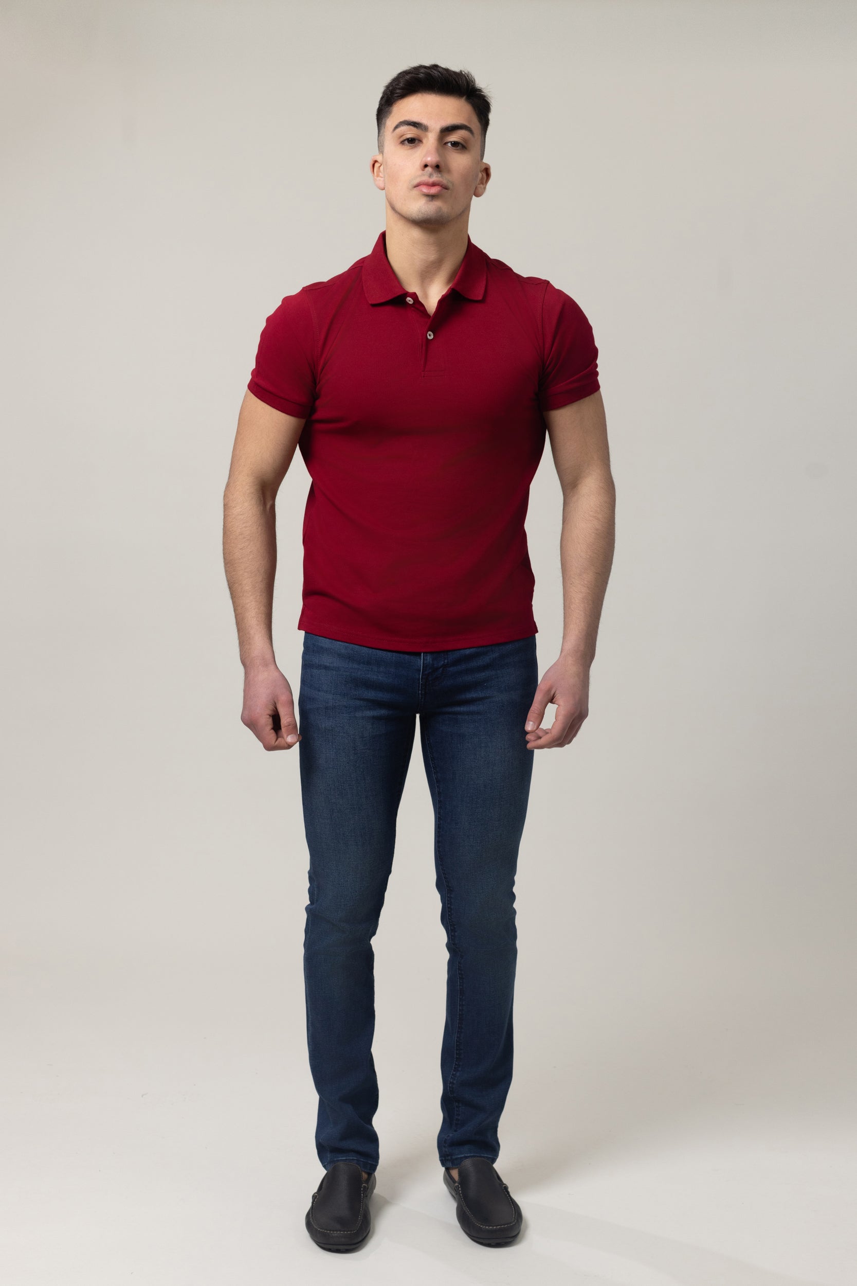 Plain Polo Cotton Lycra - Burgandy