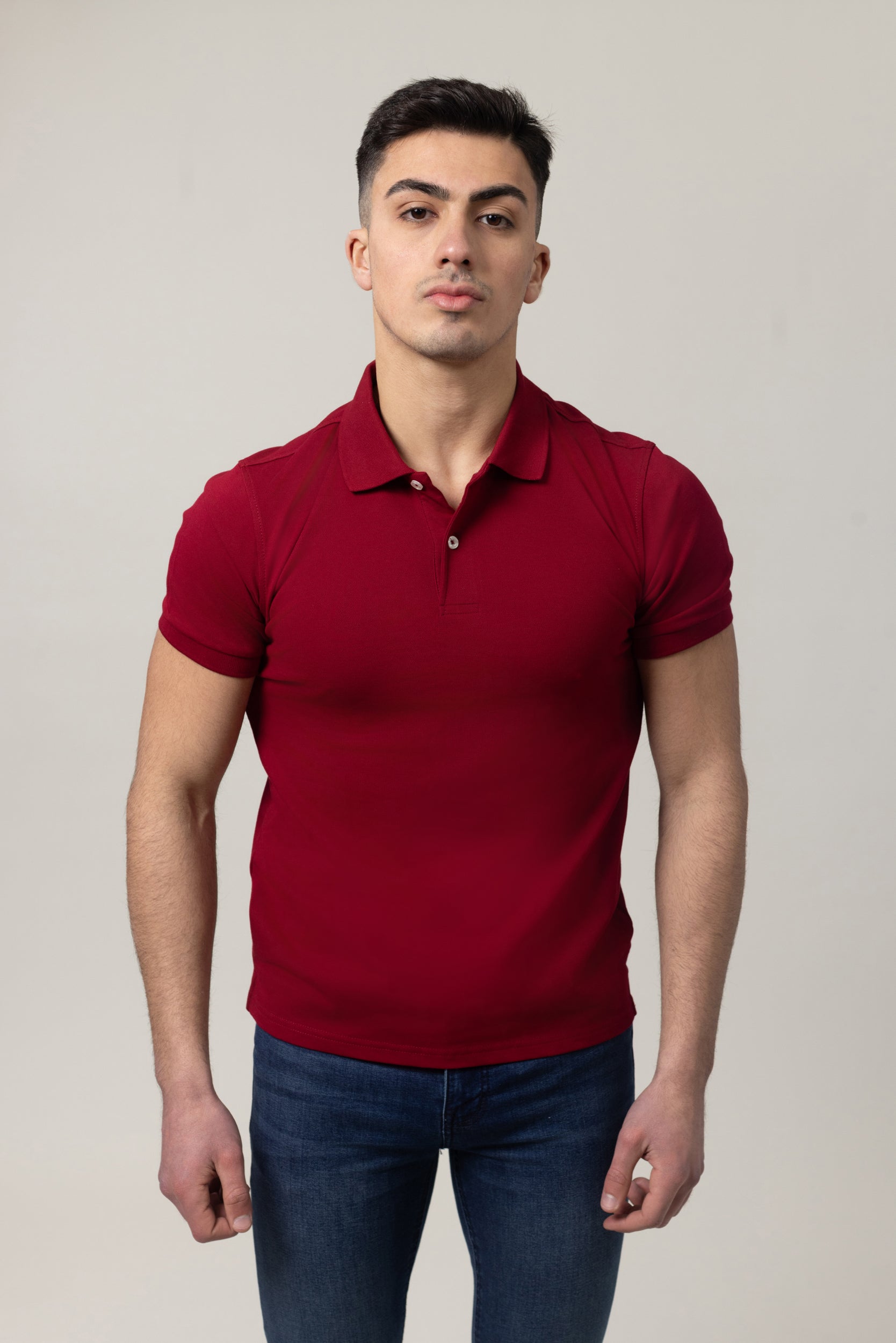 Plain Polo Cotton Lycra - Burgandy