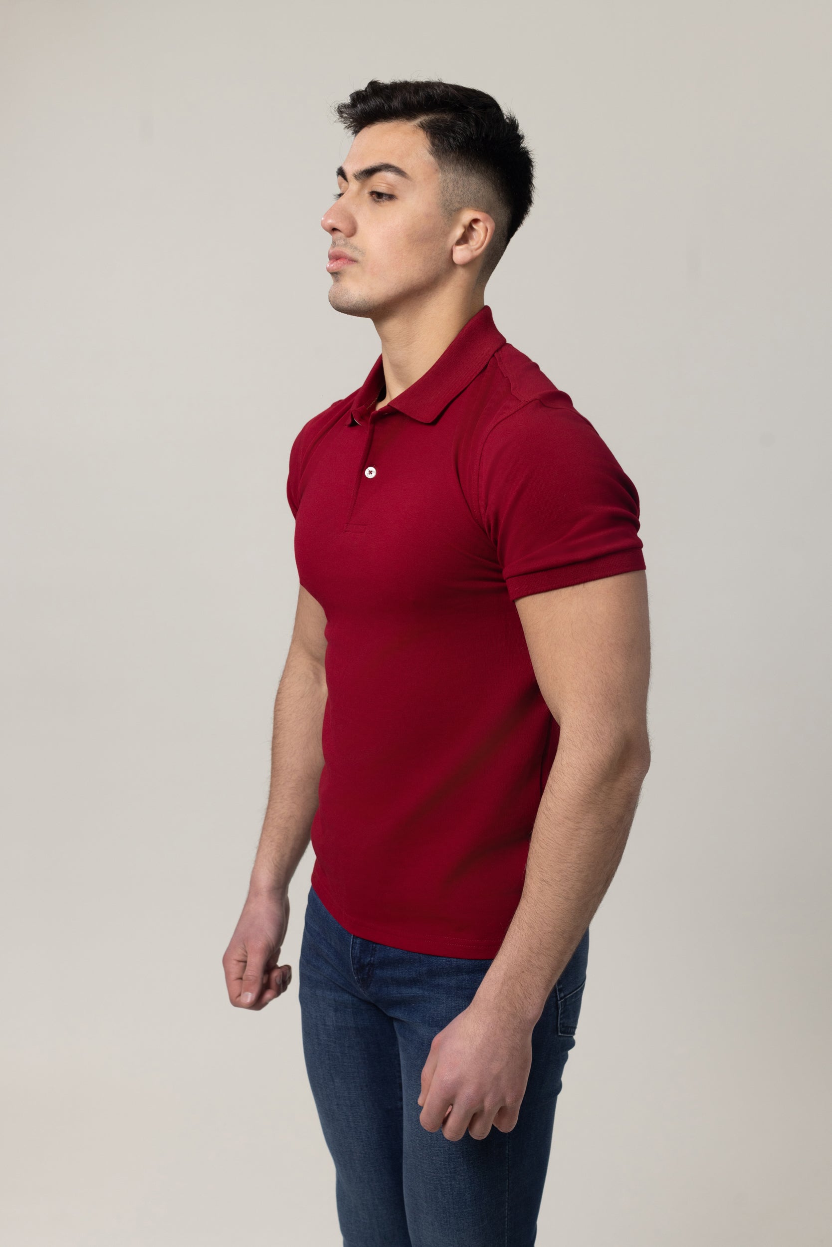 Plain Polo Cotton Lycra - Burgandy