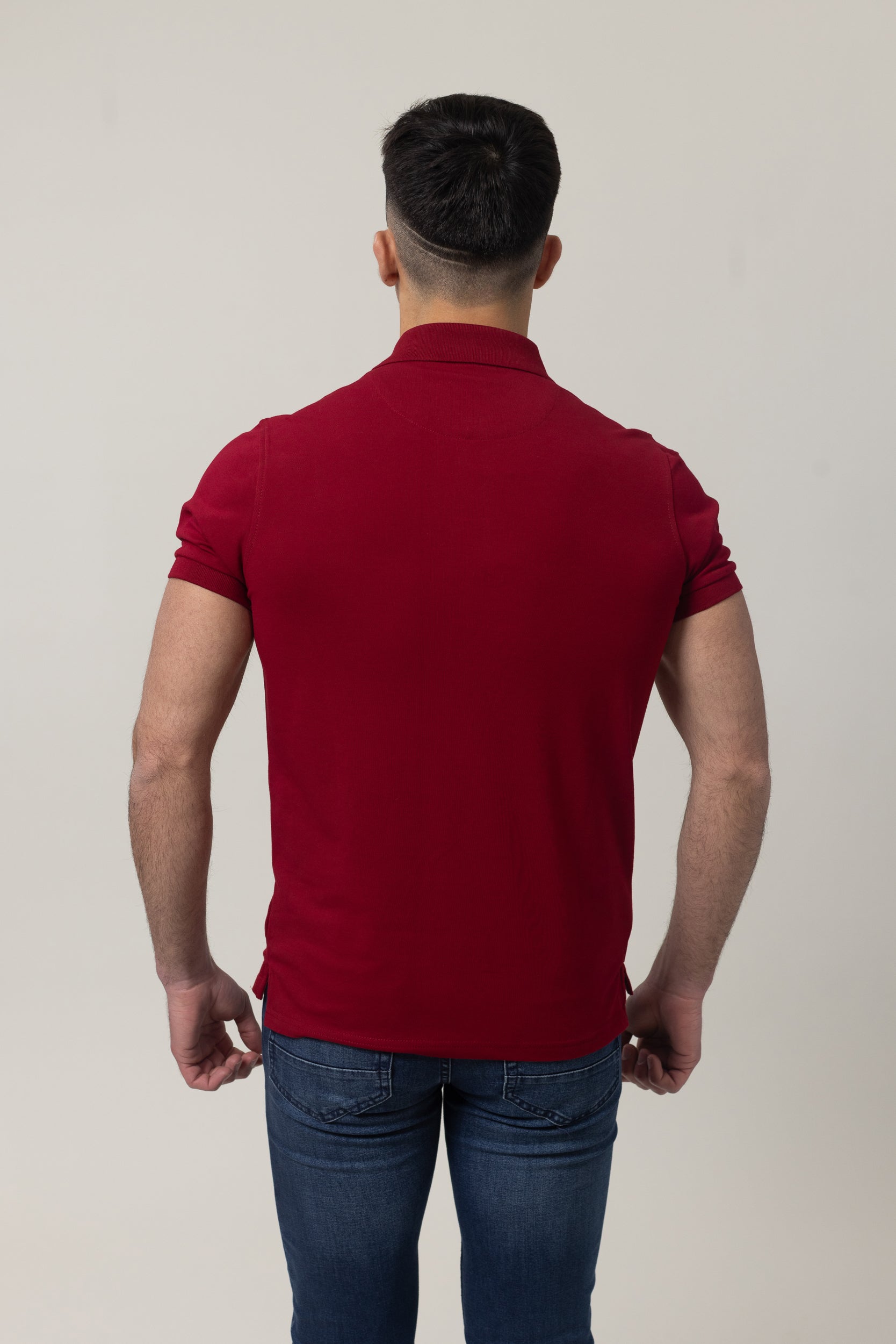 Plain Polo Cotton Lycra - Burgandy