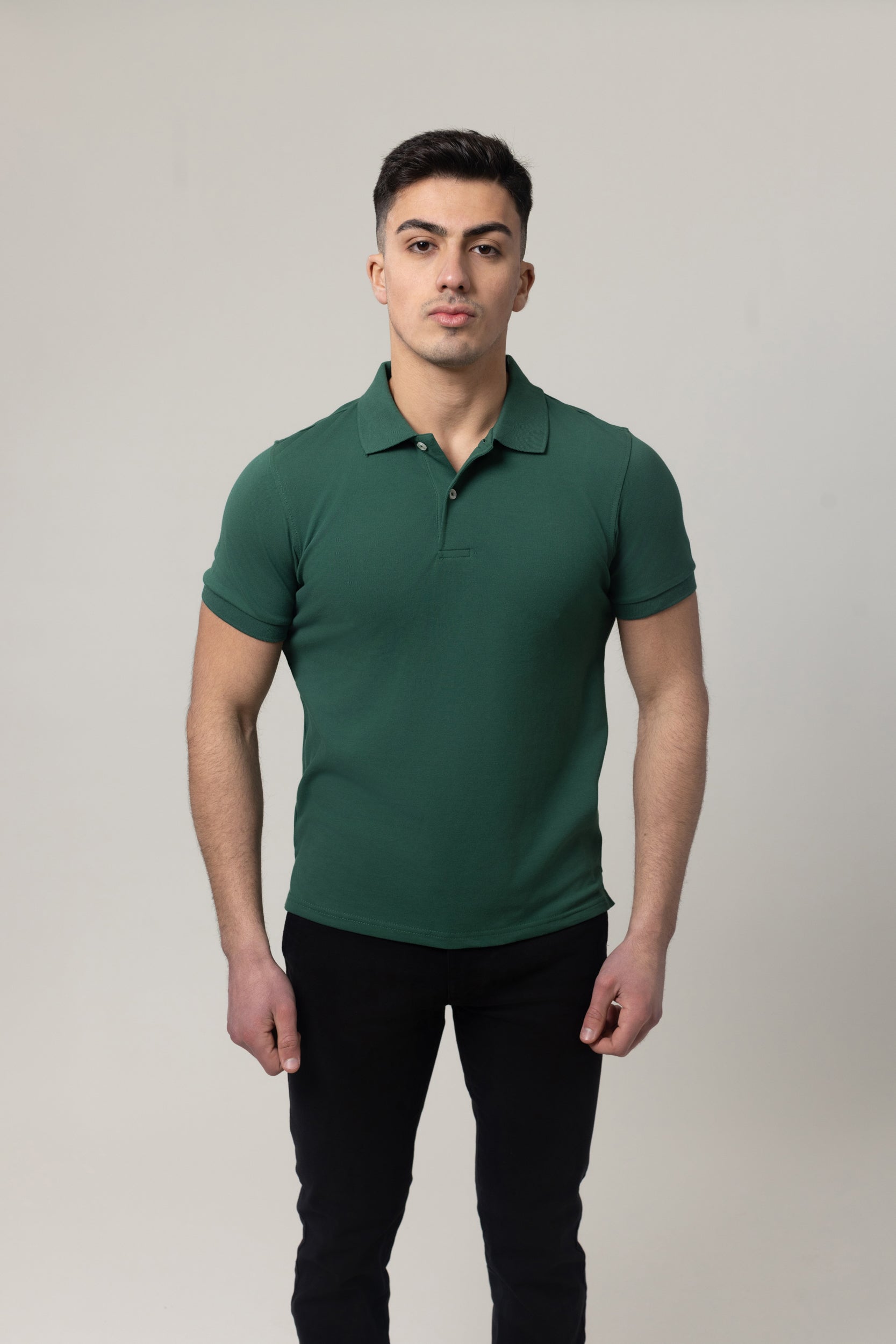 Plain Polo Cotton Lycra - Green
