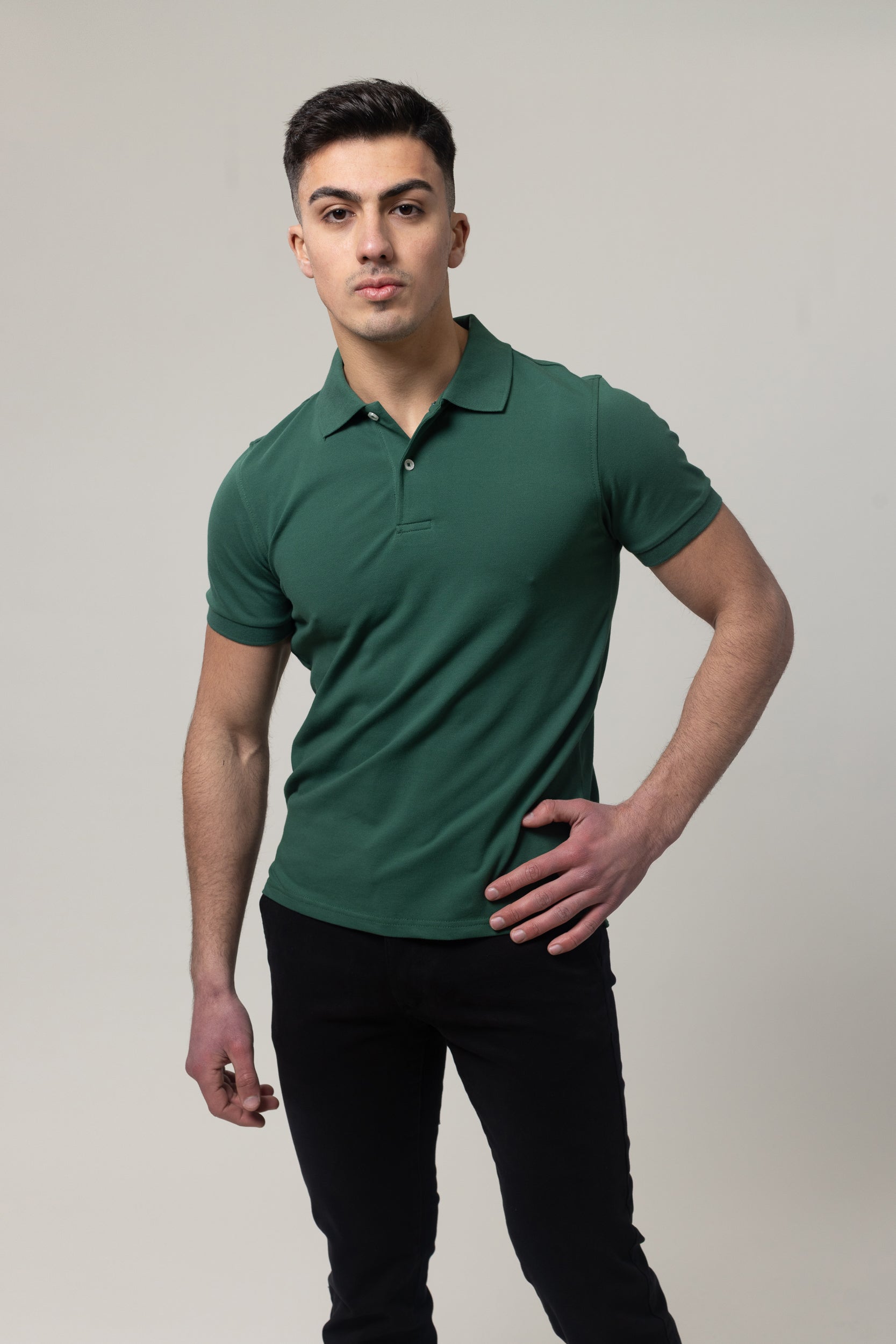 Plain Polo Cotton Lycra - Green