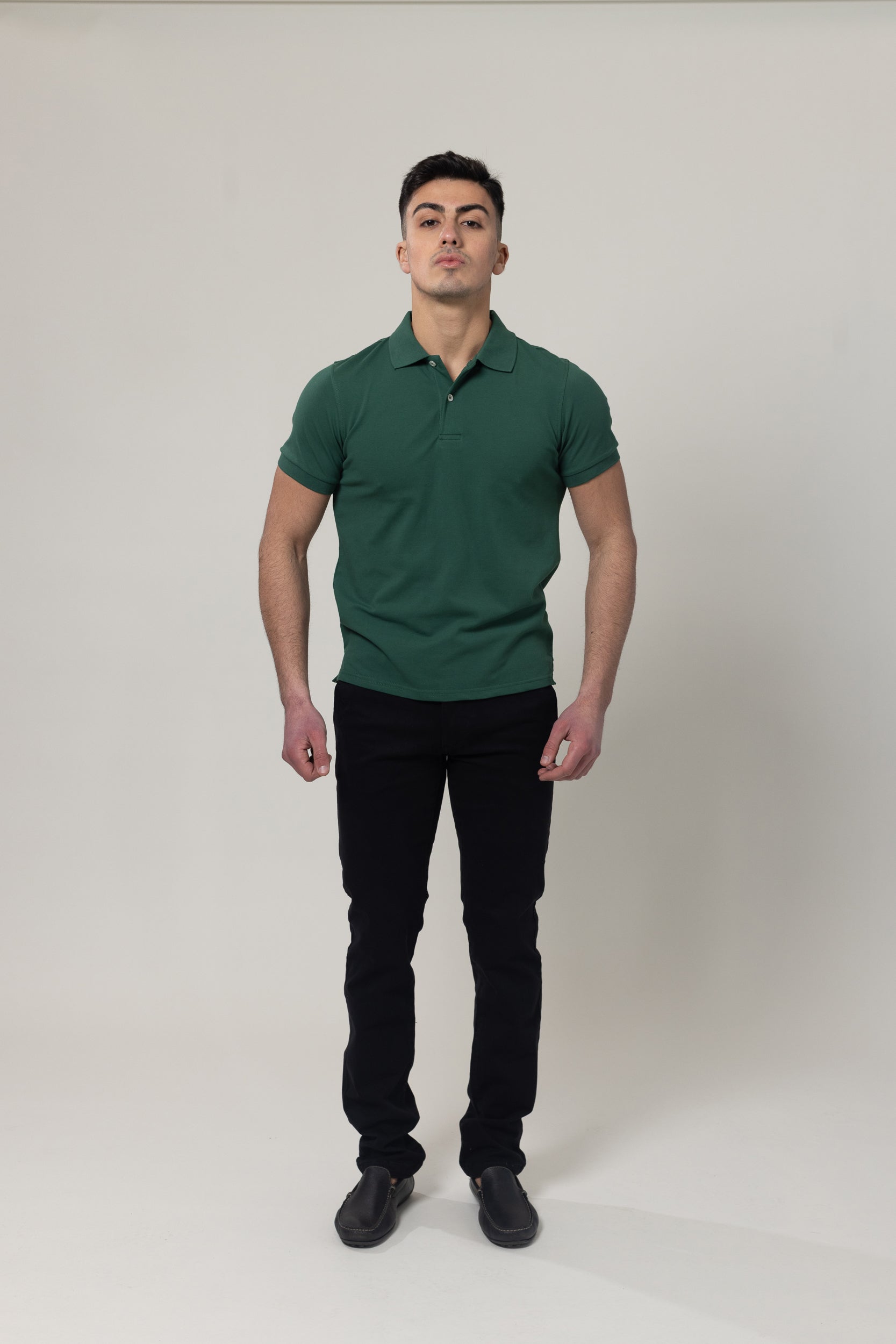Plain Polo Cotton Lycra - Green