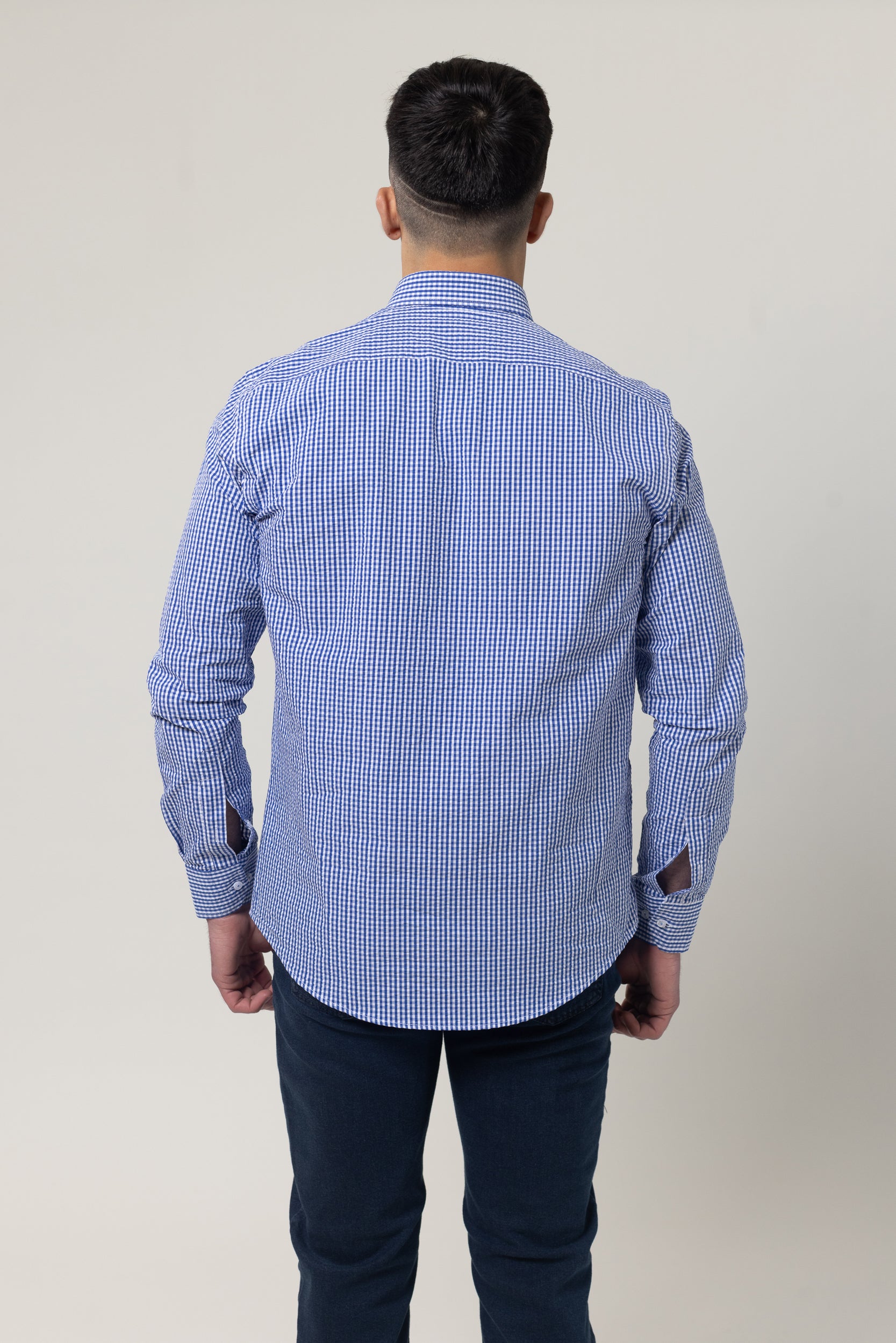 Shirts Long Sleeve - Blue Check