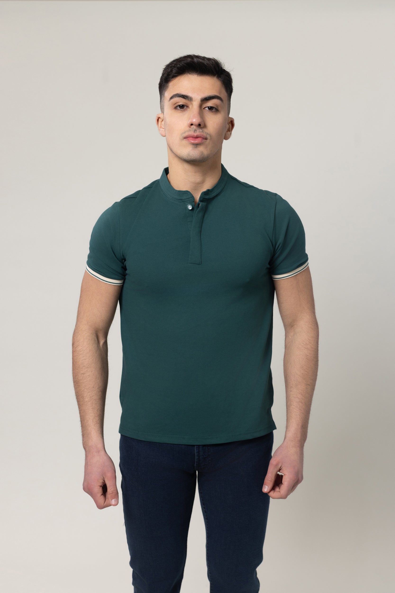 Pique Col Mao - Green